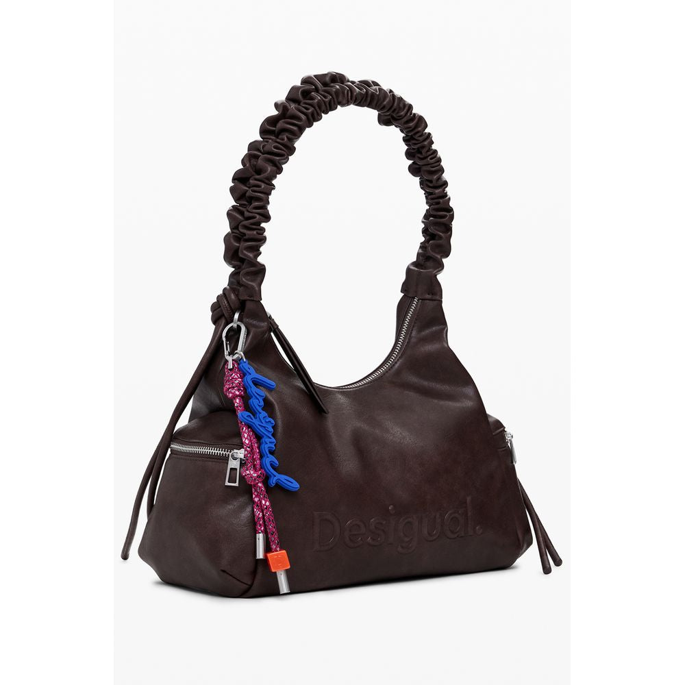 Desigual Braune Polyethylen-Handtasche
