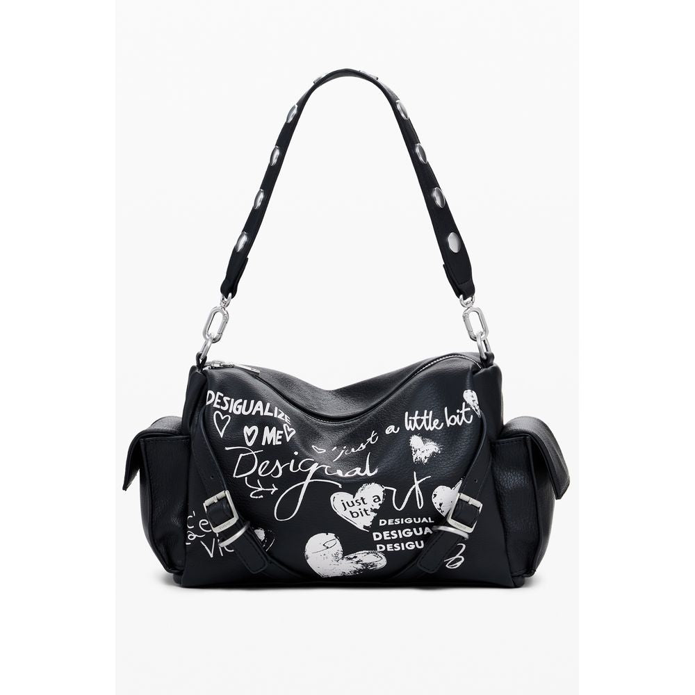 Desigual Schwarze Polyethylen-Handtasche
