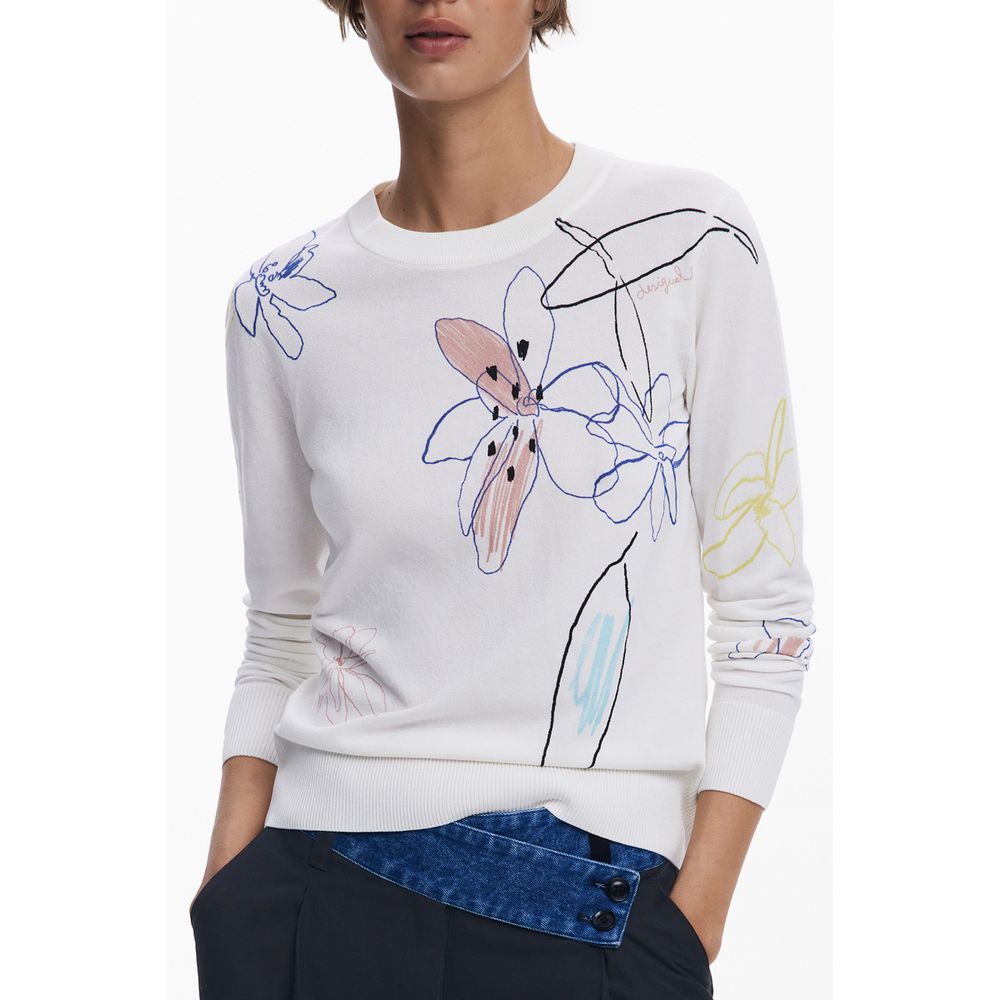 Desigual Weißer Viskose-Pullover