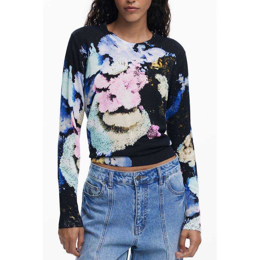 Desigual Schwarzer Leinenpullover