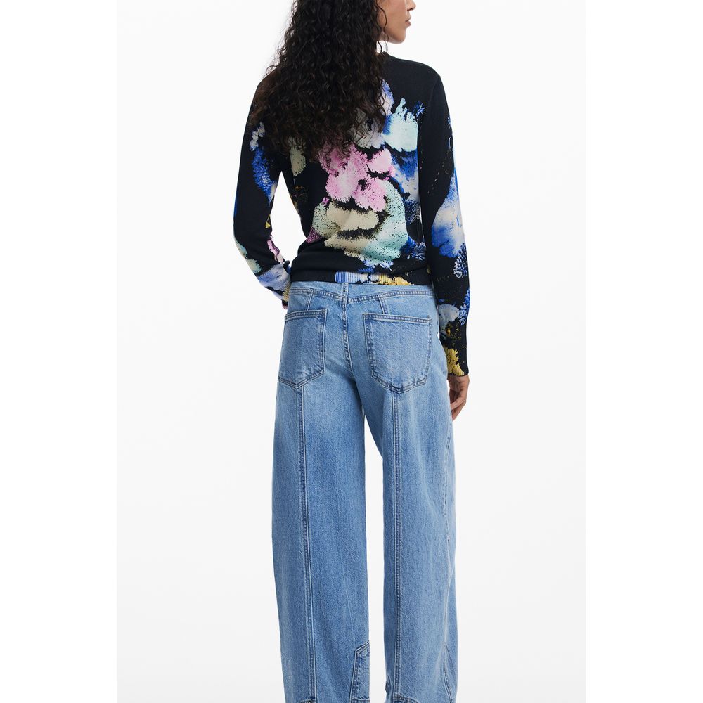 Desigual Schwarzer Leinenpullover