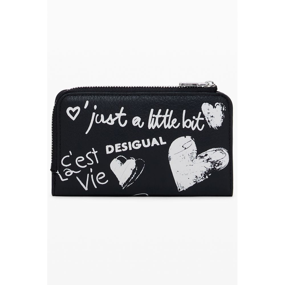 Desigual Schwarzes Portemonnaie aus Polyethylen