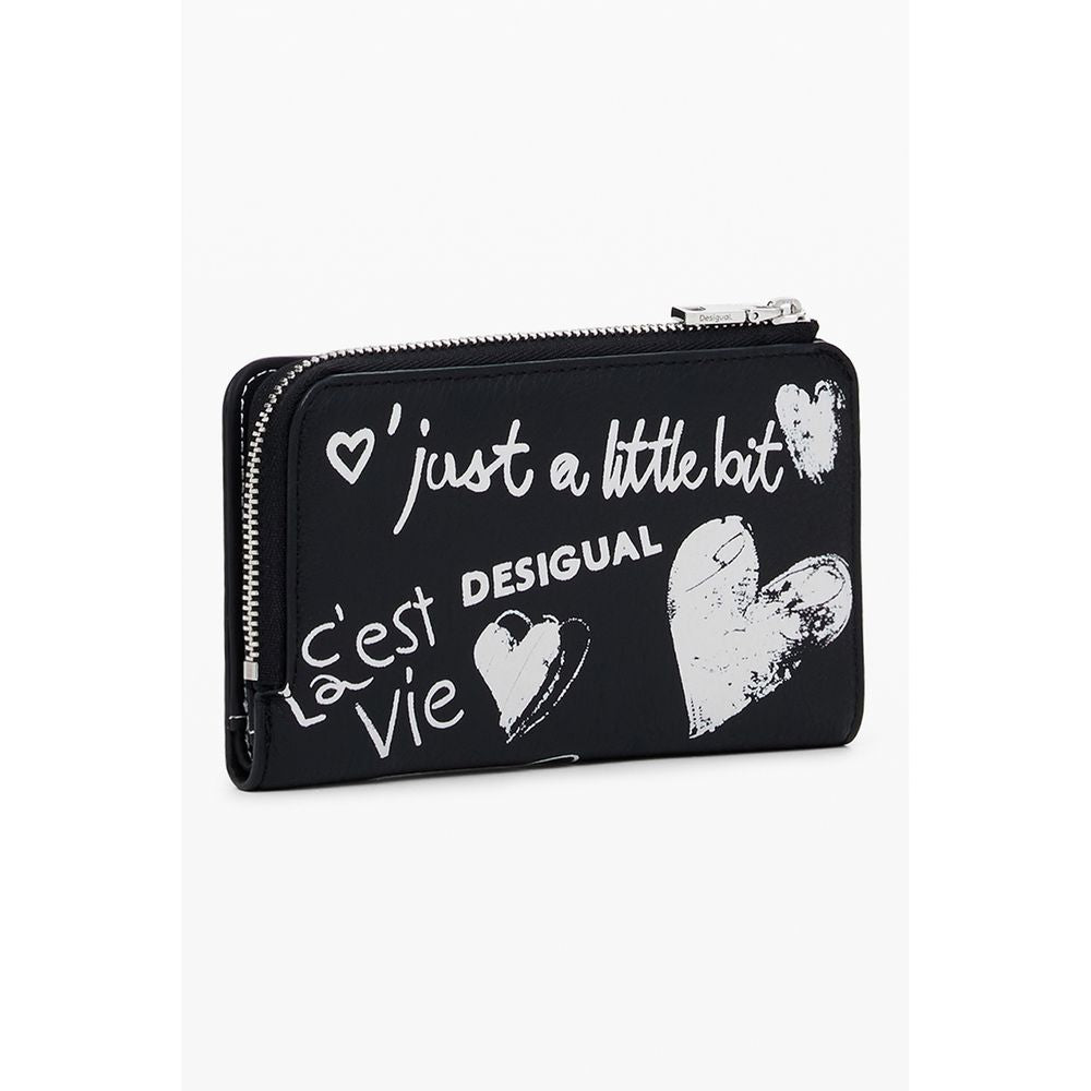 Desigual Schwarzes Portemonnaie aus Polyethylen