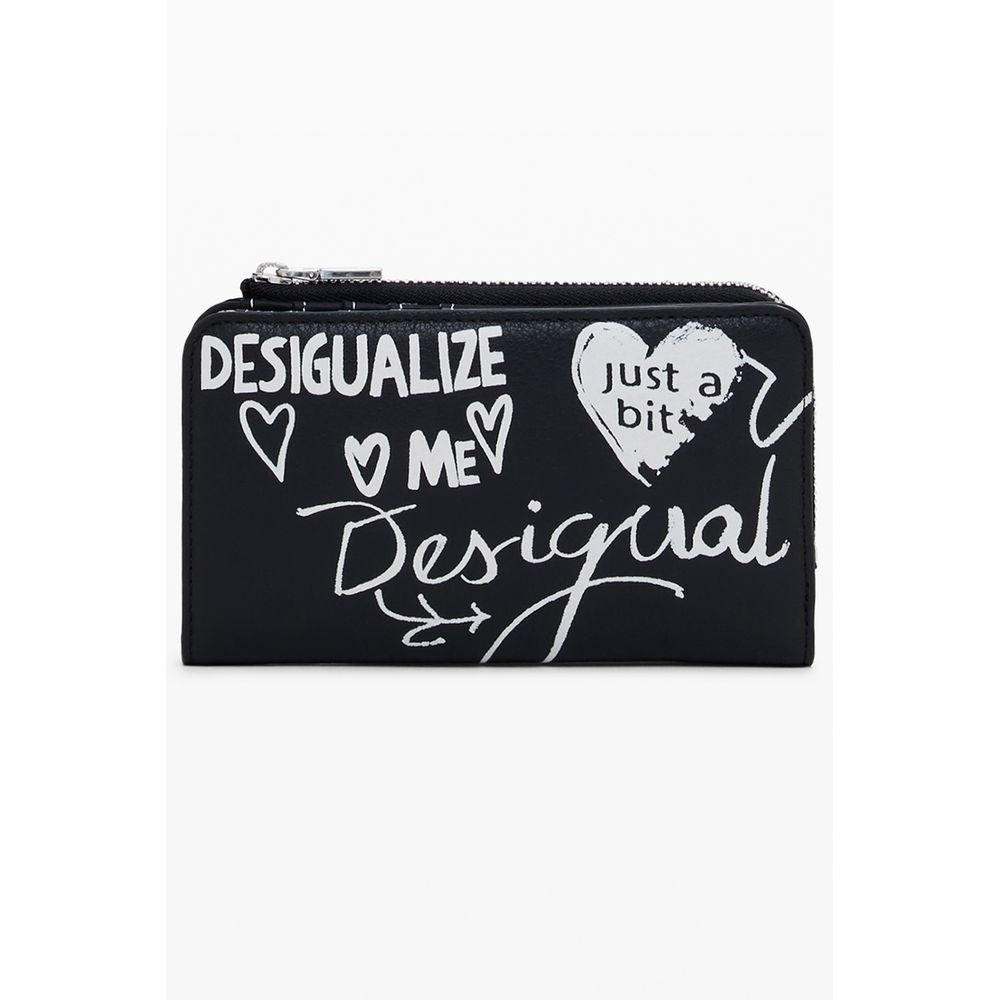 Desigual Schwarzes Portemonnaie aus Polyethylen
