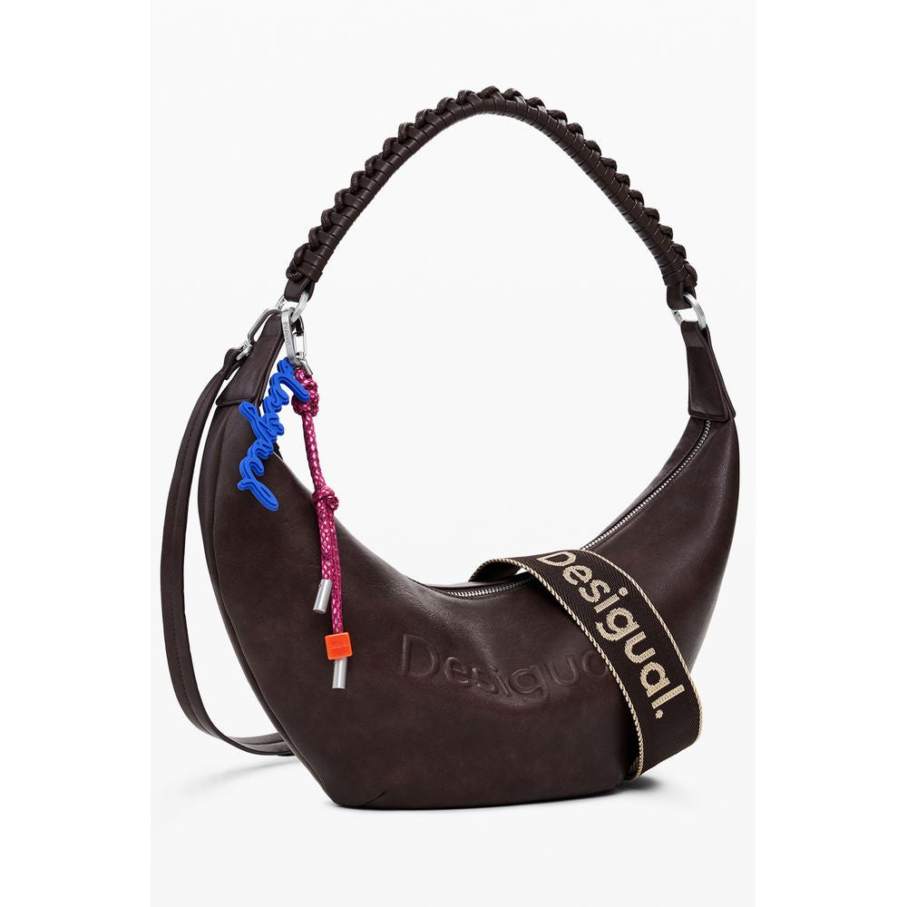 Desigual Braune Polyethylen-Handtasche