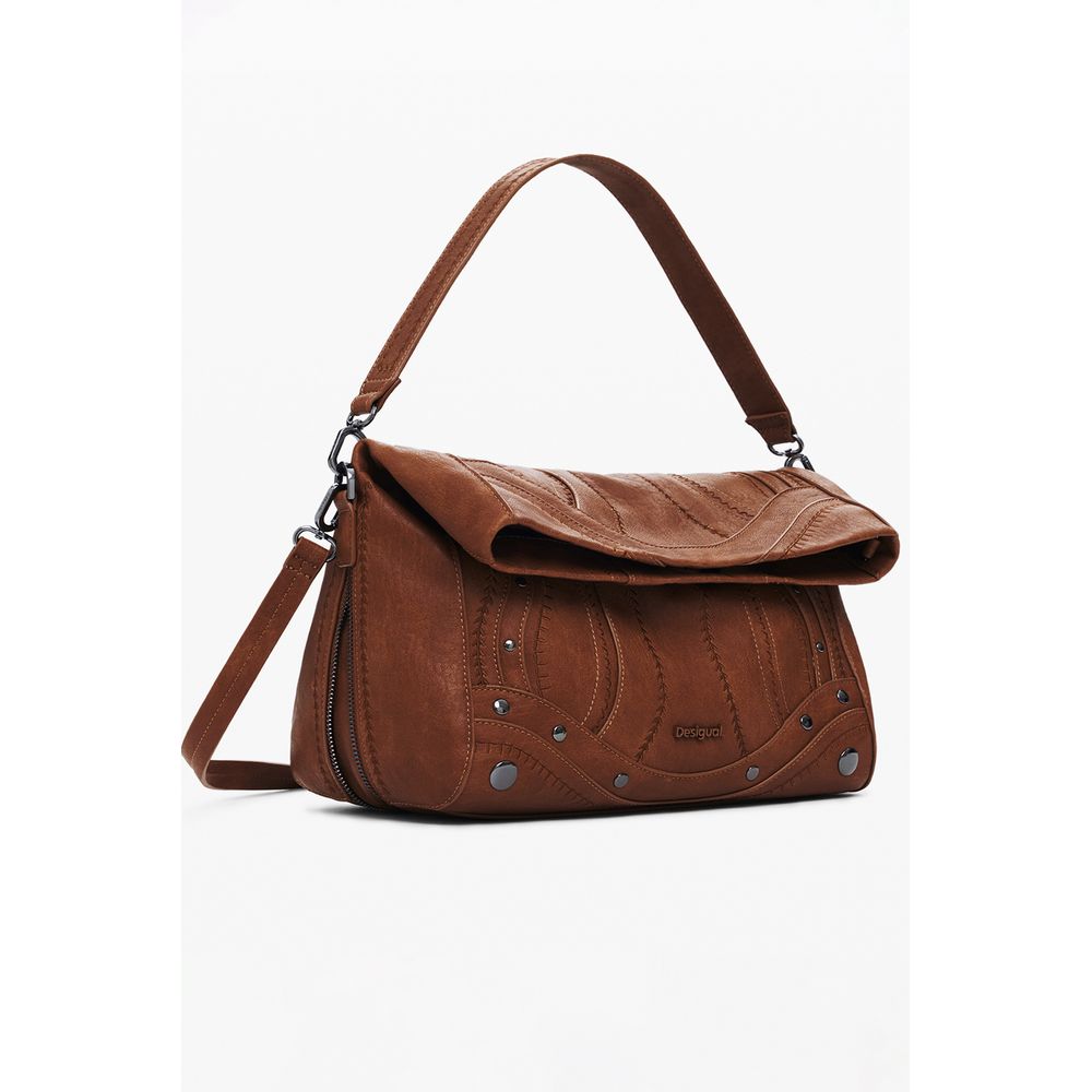 Desigual Braune Polyethylen-Handtasche