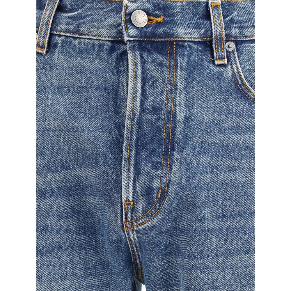 Haikure Gerade geschnittene Jeans aus blauem Baumwoll-Denim