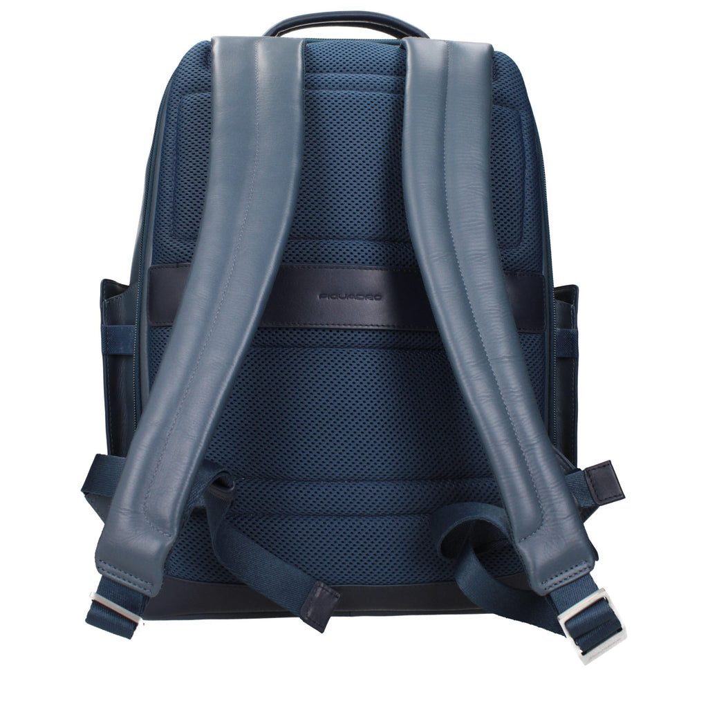 Piquadro Blauer Lederrucksack