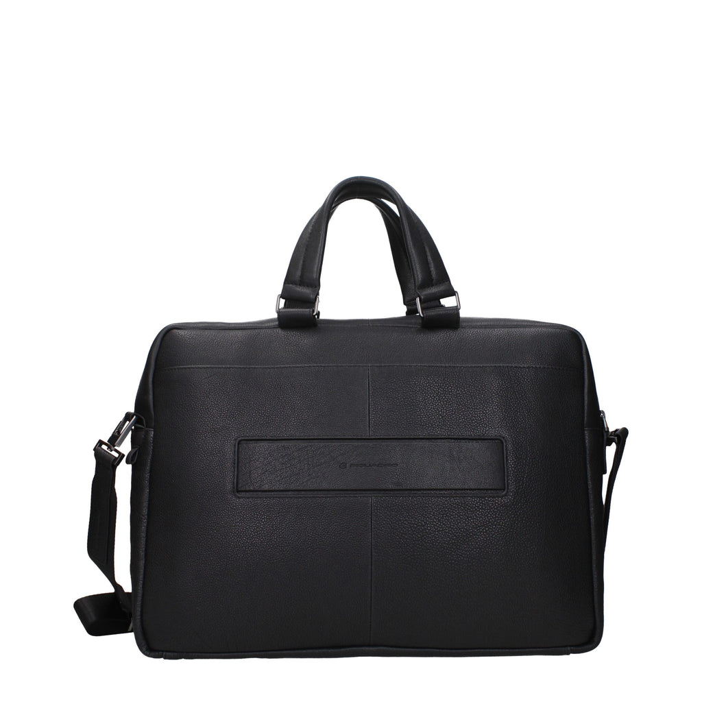 Piquadro Elegante schwarze Ledertasche für Business und Laptop