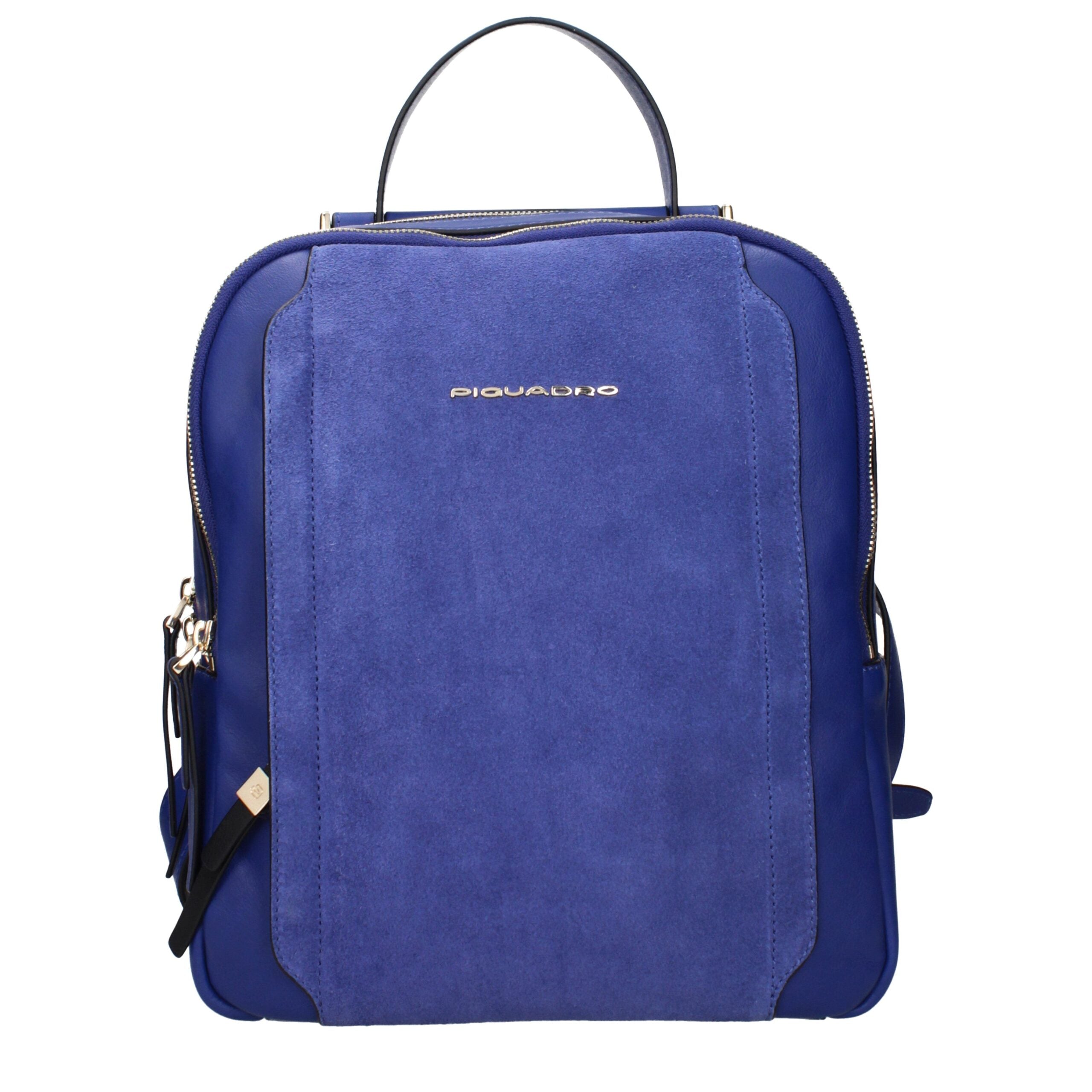 Piquadro Blauer Lederrucksack