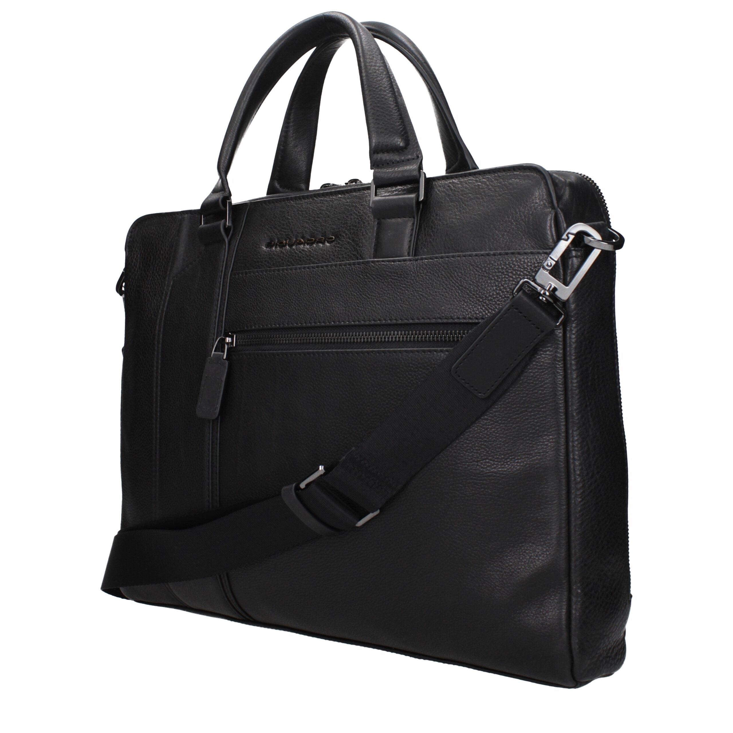 Piquadro Schwarze Ledertasche für Business und Laptop