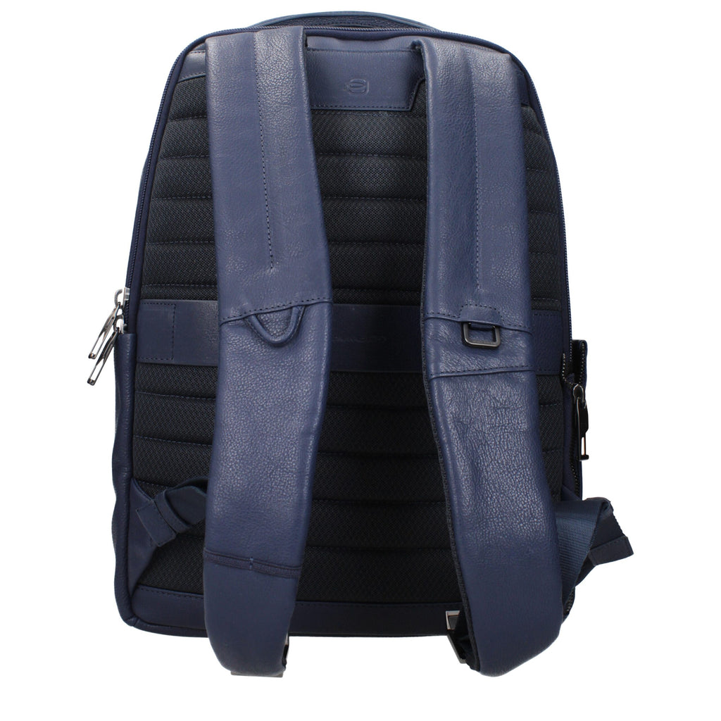 Piquadro Blauer Lederrucksack