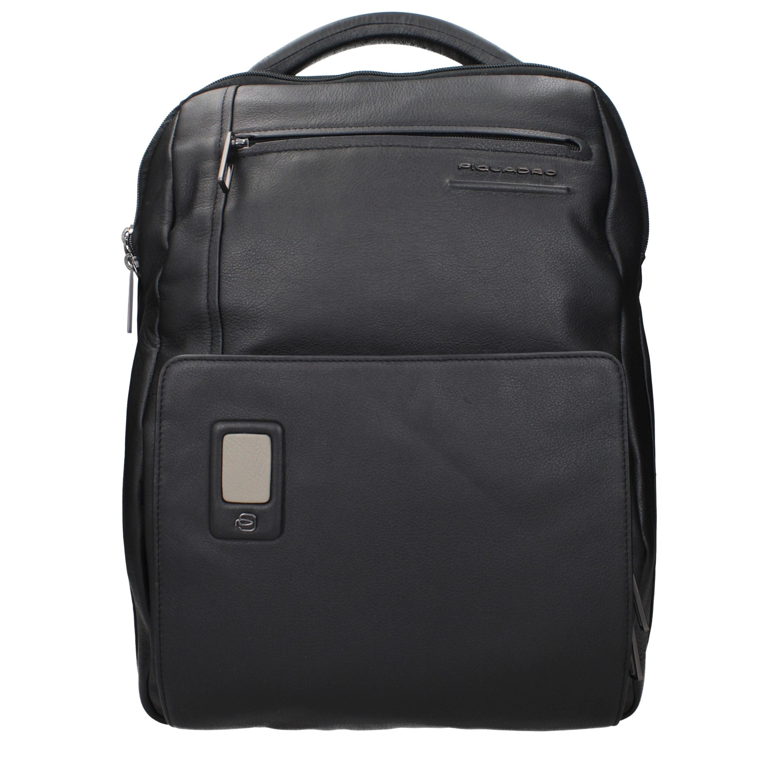 Piquadro Schwarzer Lederrucksack