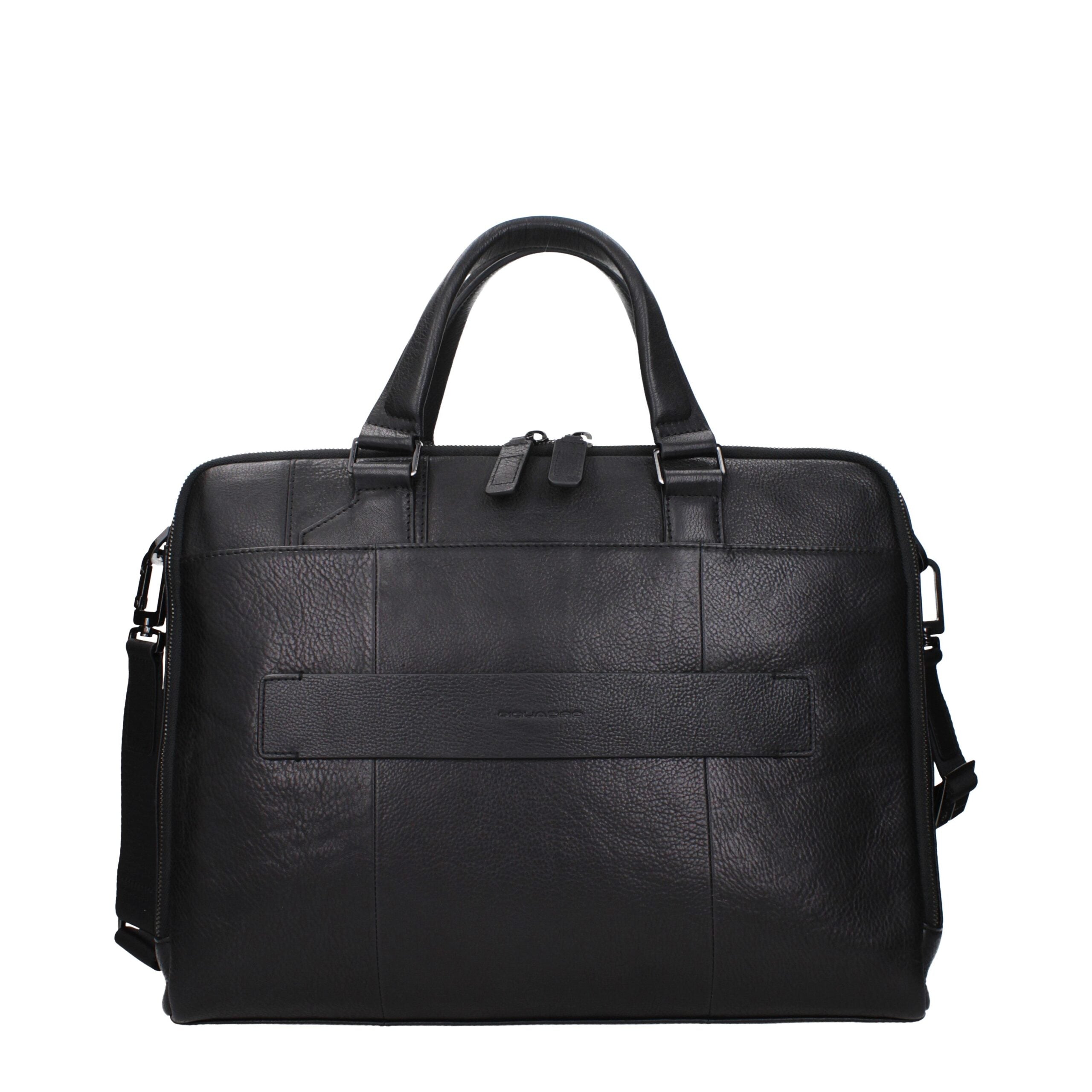 Piquadro Schwarze Ledertasche für Business und Laptop