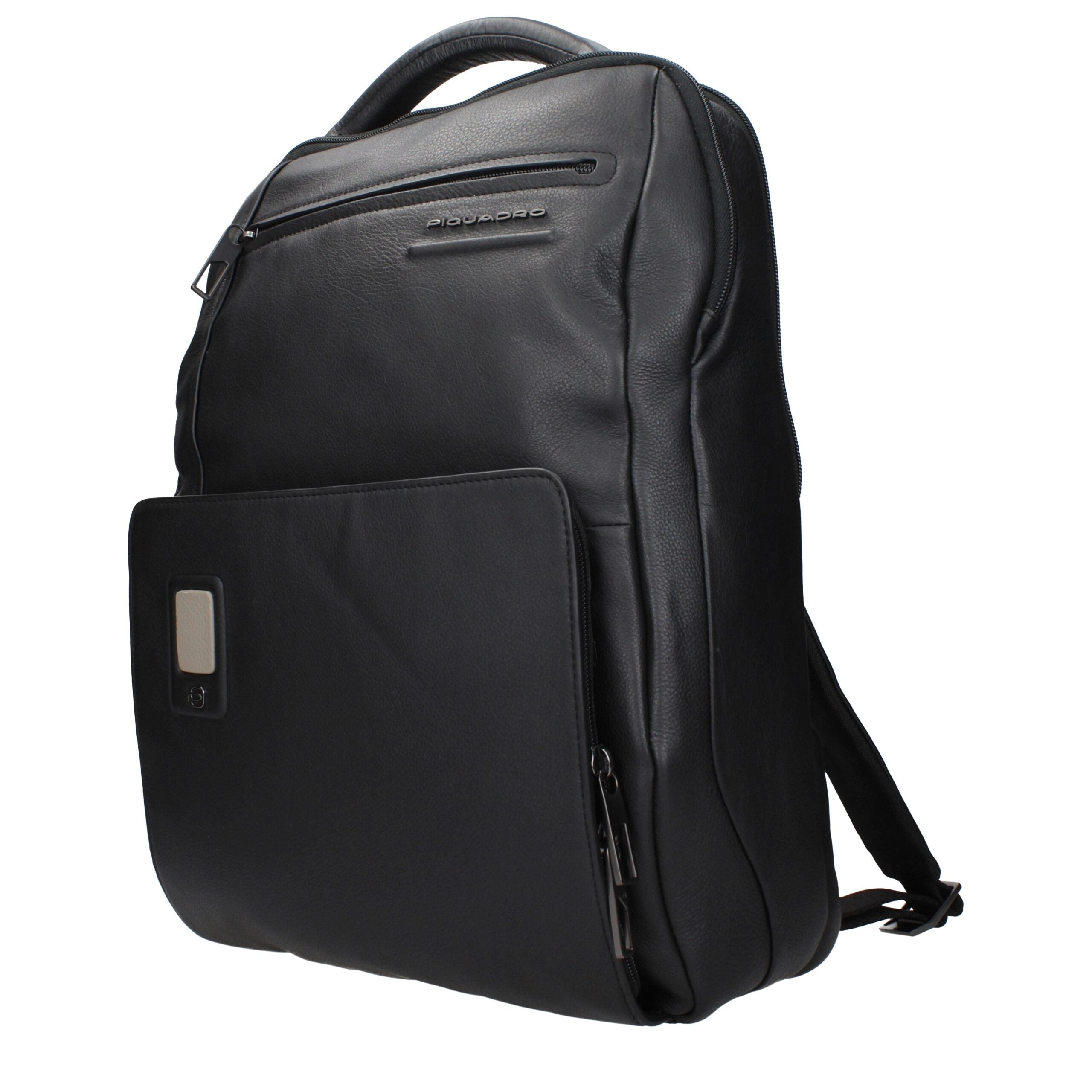 Piquadro Schwarzer Lederrucksack