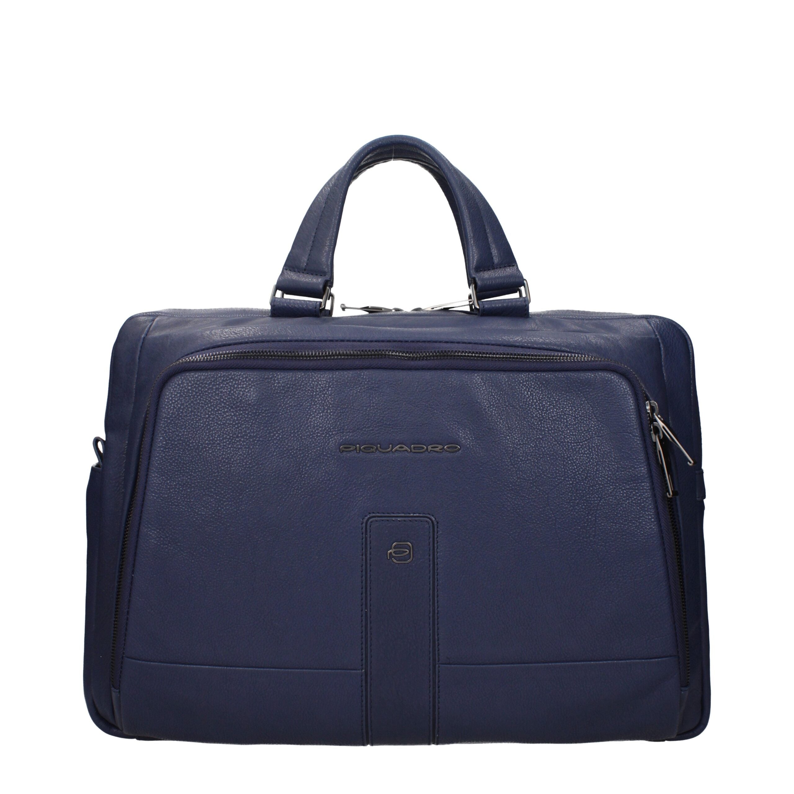 Piquadro Elegante Business- und Laptoptasche aus Blauem Leder