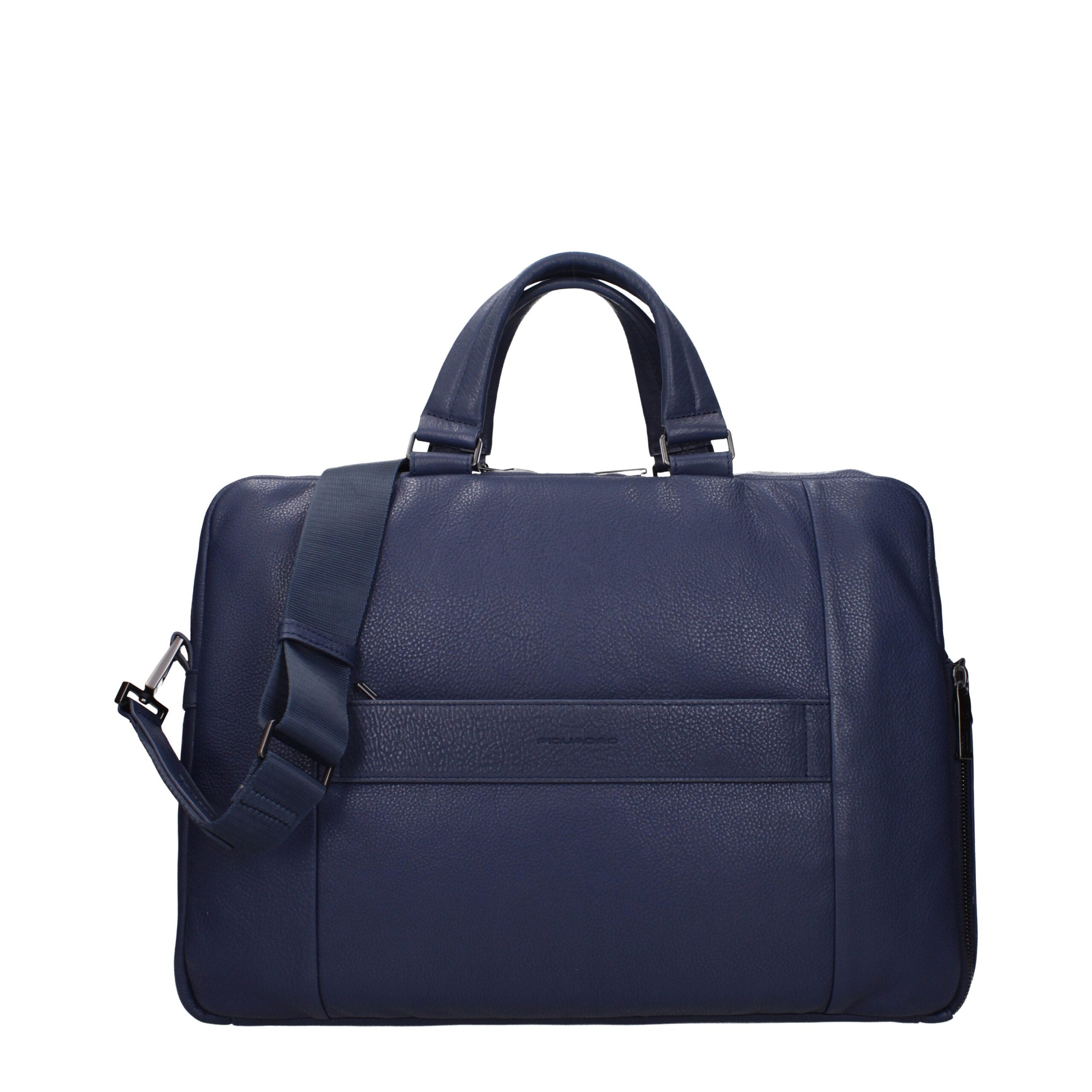 Piquadro Elegante Business- und Laptoptasche aus Blauem Leder