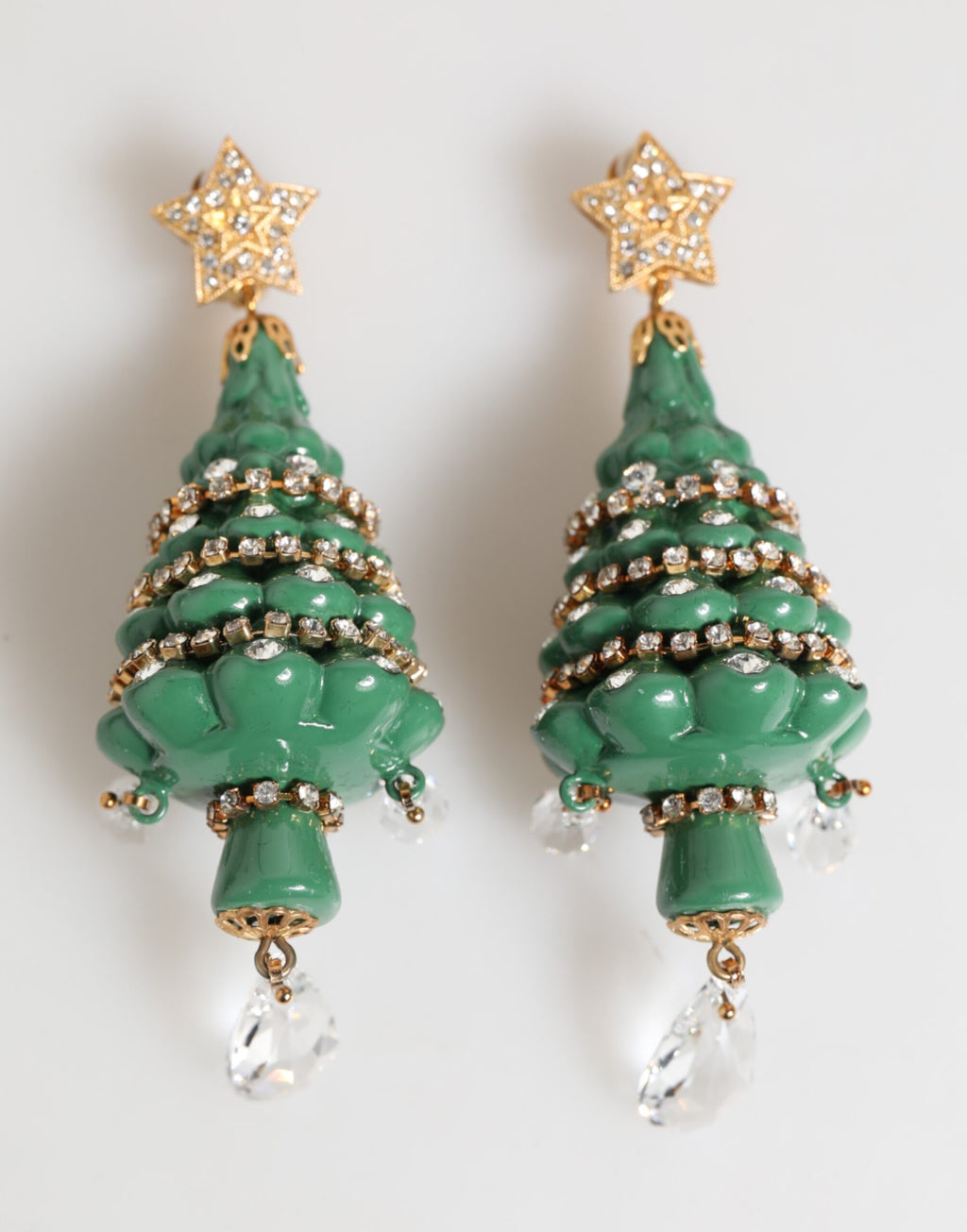 Dolce & Gabbana Gouden Messing Veelkleurige Kerstboom Oorbellen