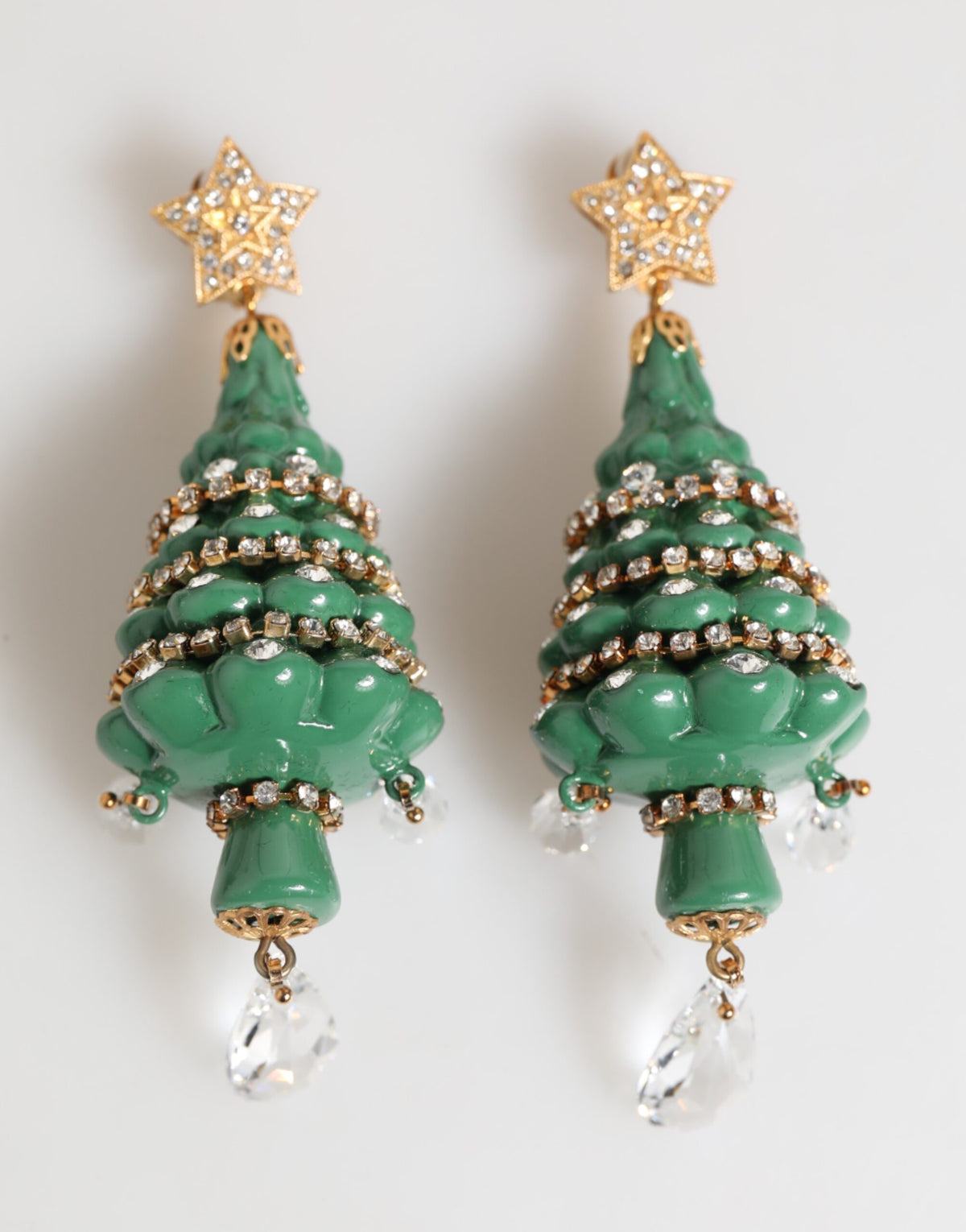 Dolce & Gabbana Gouden Messing Veelkleurige Kerstboom Oorbellen