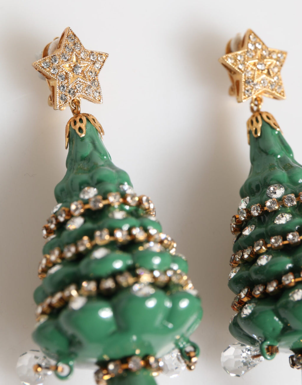 Dolce & Gabbana Gouden Messing Veelkleurige Kerstboom Oorbellen