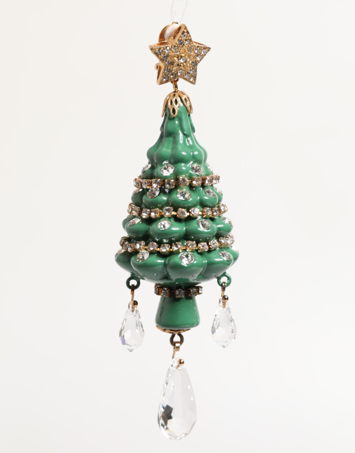 Dolce & Gabbana Gouden Messing Veelkleurige Kerstboom Oorbellen