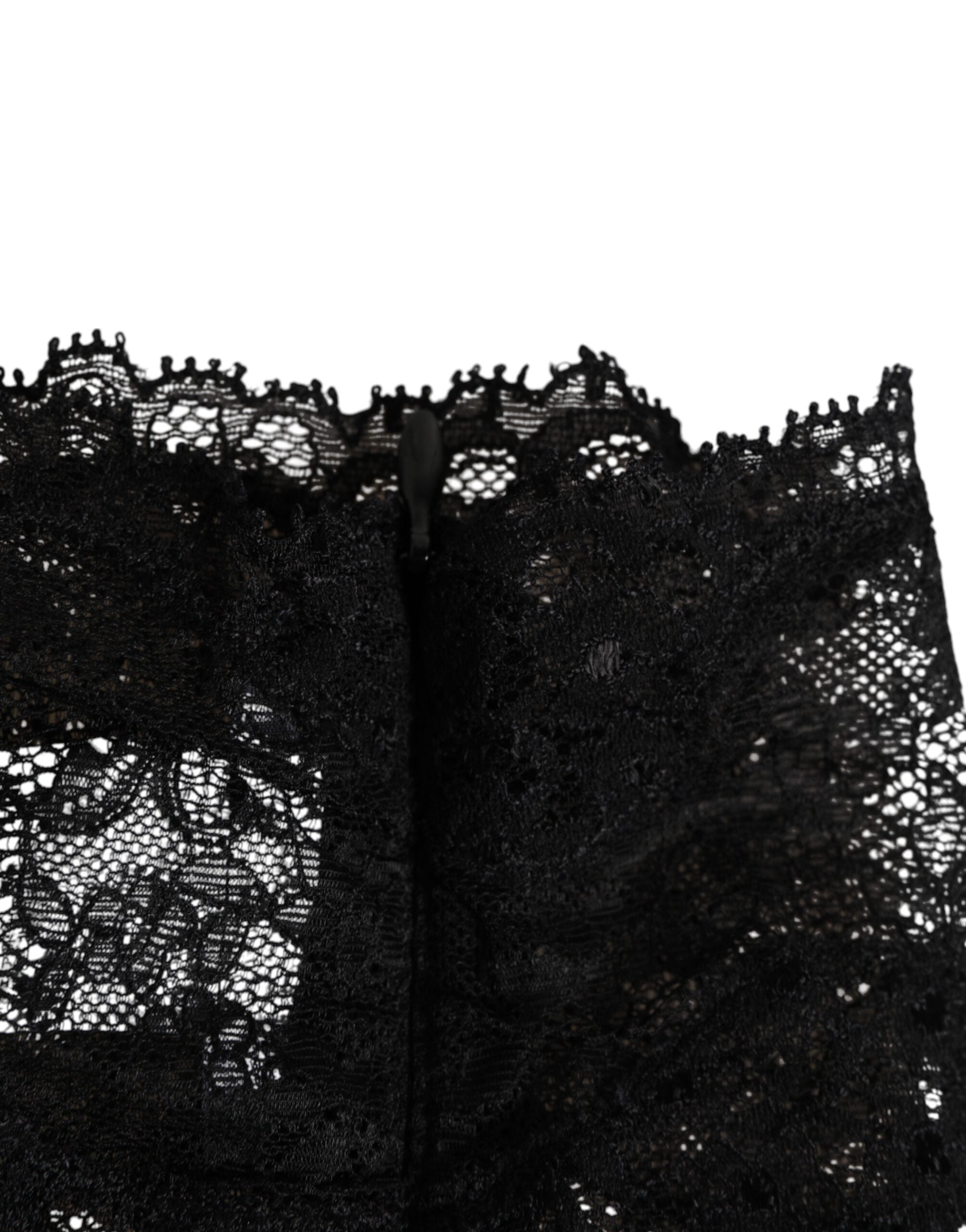 Dolce & Gabbana Schwarzer Spitze Bandeau Bustier Top Sheer Stretch Unterwäsche