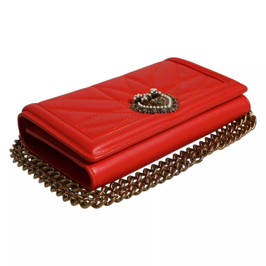 Dolce & Gabbana Red Quilted Devotion Crossbody 11 PRO Handytasche Tasche