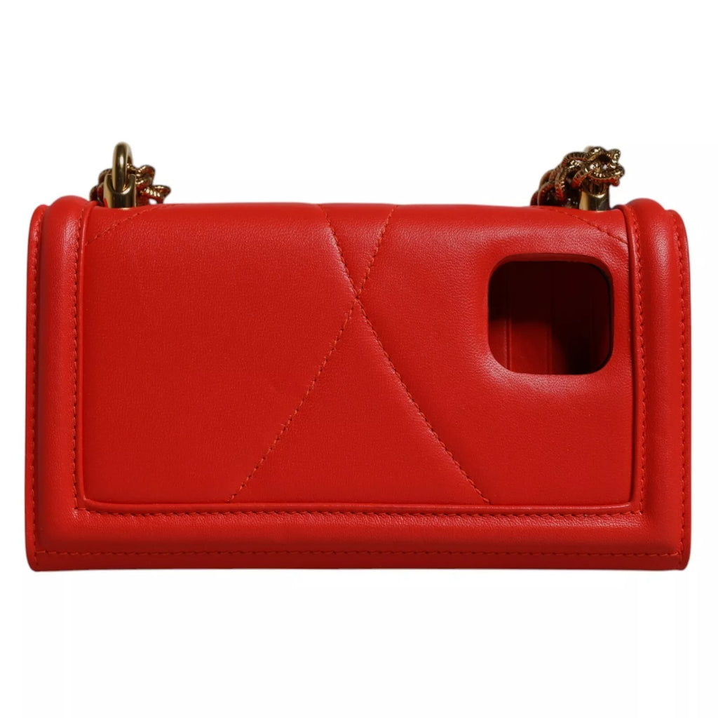 Dolce & Gabbana Red Quilted Devotion Crossbody 11 PRO Handytasche Tasche