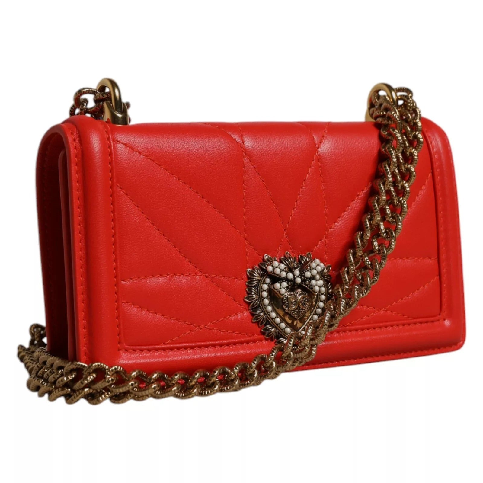 Dolce & Gabbana Red Quilted Devotion Crossbody 11 PRO Handytasche Tasche