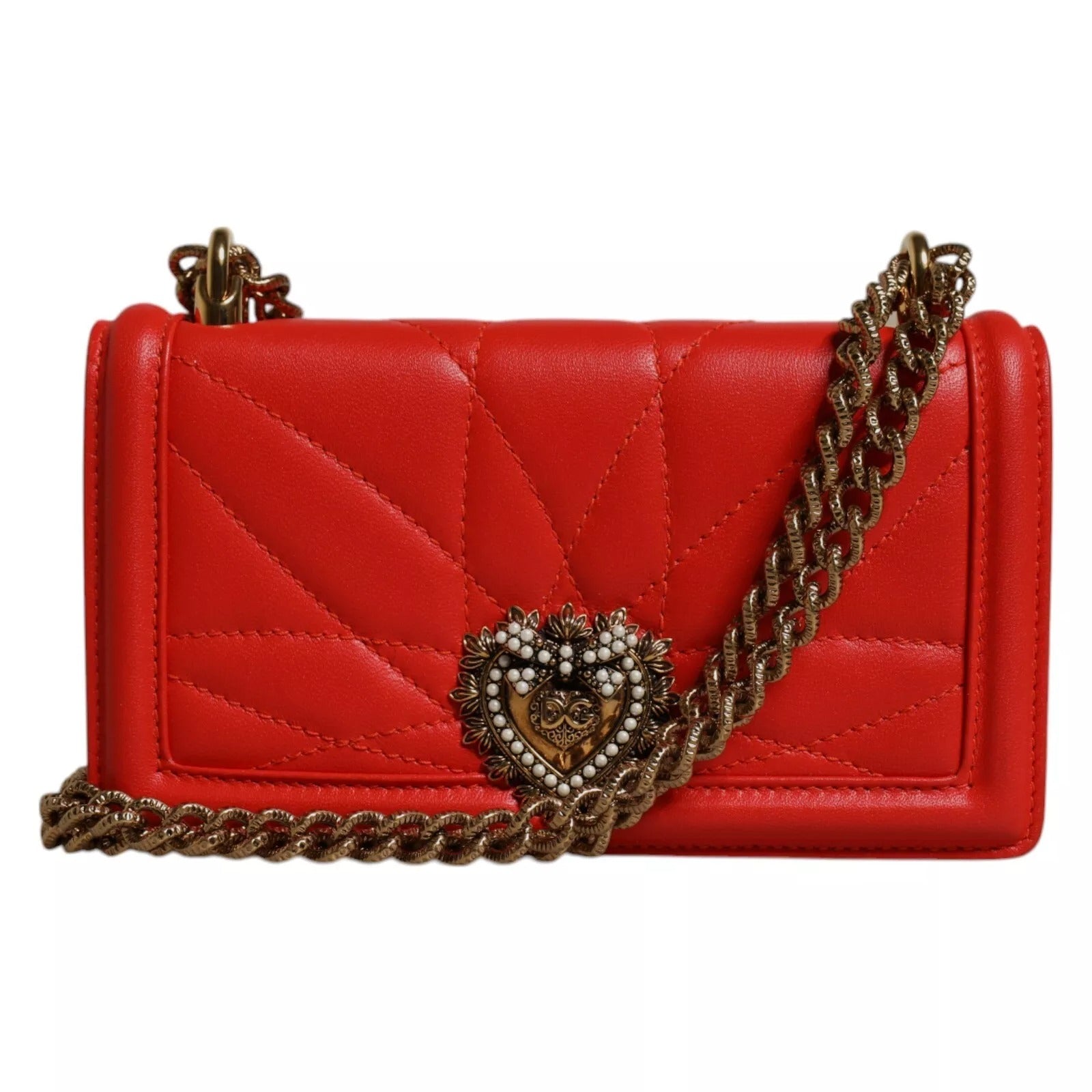 Dolce & Gabbana Red Quilted Devotion Crossbody 11 PRO Handytasche Tasche