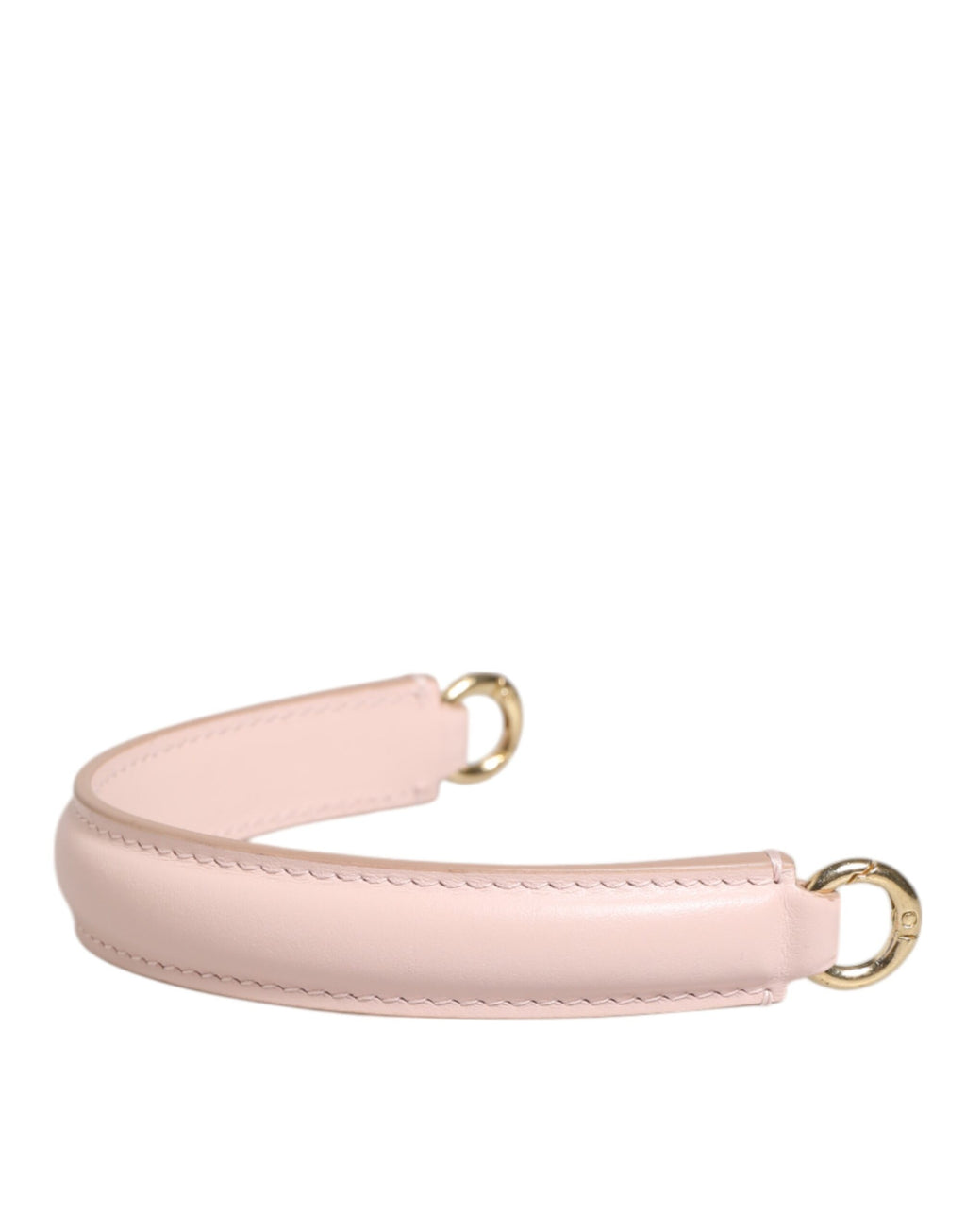 Dolce & Gabbana Band Roze Leer Goudkleurig Groot Tashengsel Schouderband