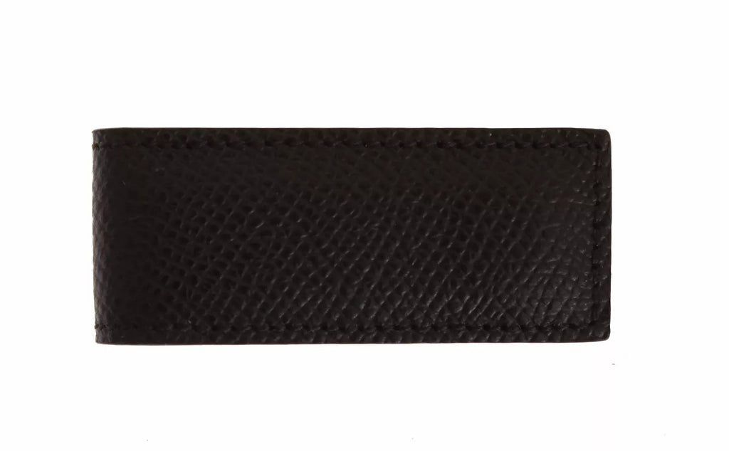 Dolce & Gabbana Braunes Leder Magnet Herren Geldscheinklammer