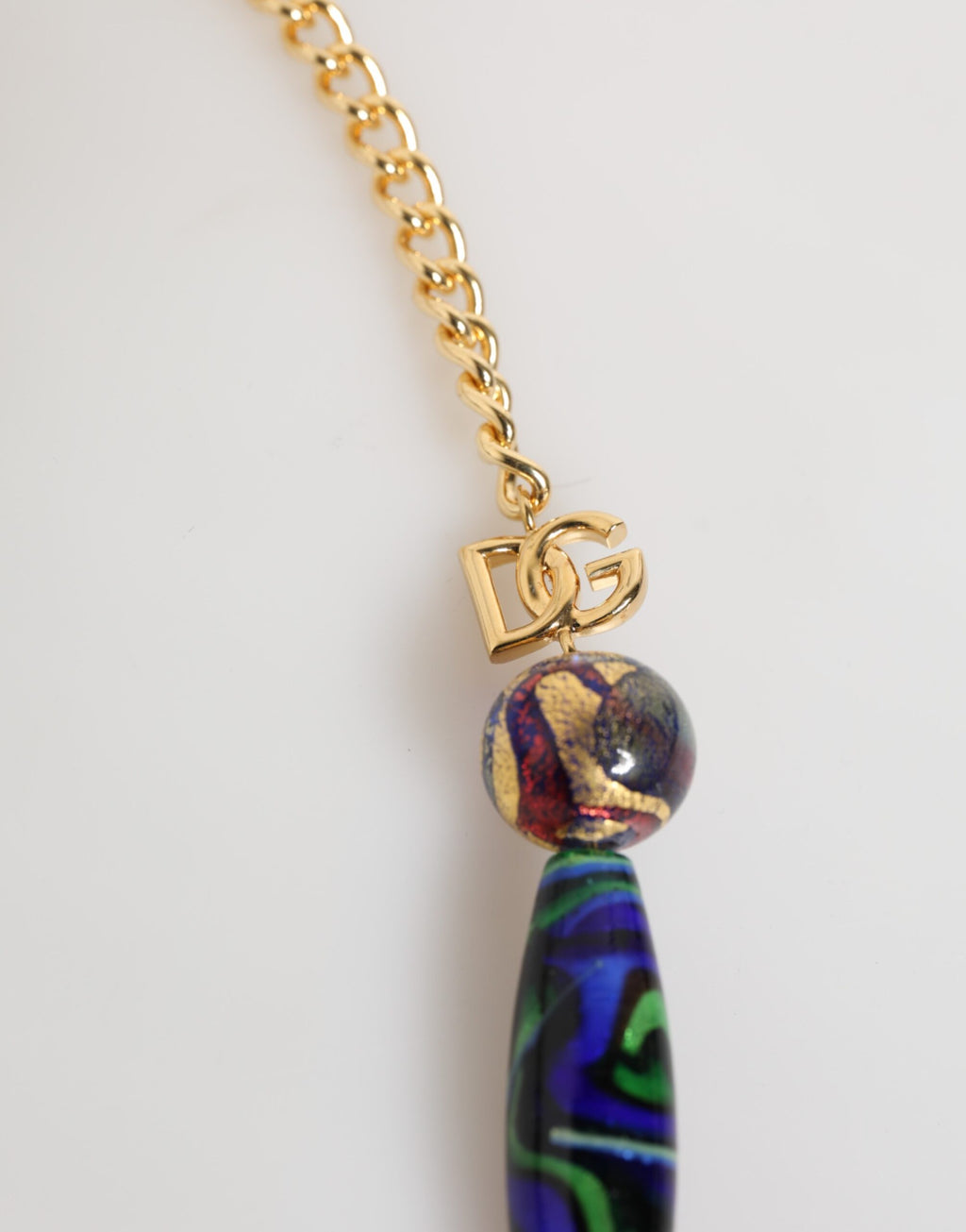 Dolce & Gabbana Multikleurige Murano Glas Kralen Goud Messing Ketting Sieraden Ketting