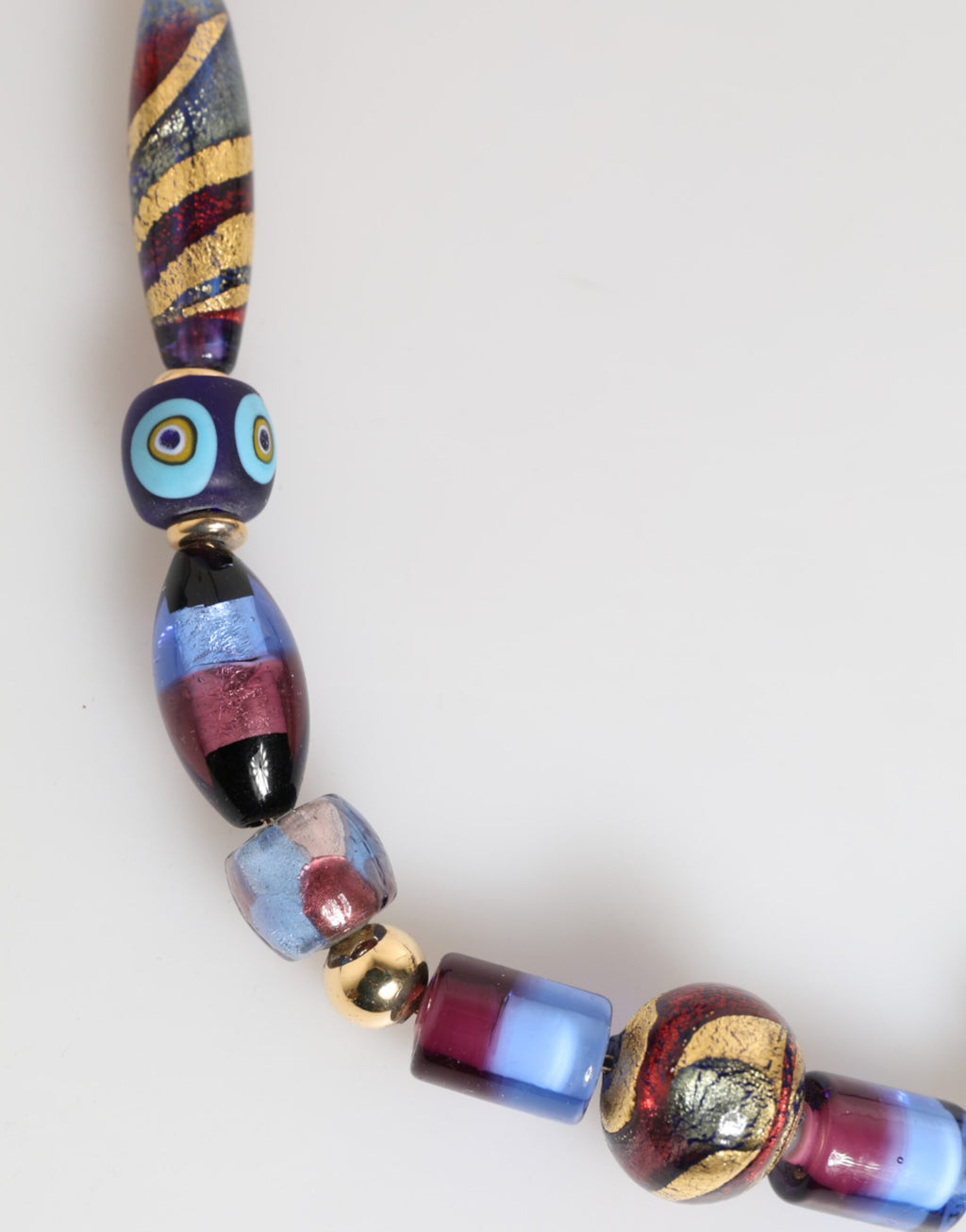 Dolce & Gabbana Multicolor Muranoglasperlen Gold Messing Kette Schmuck Halskette