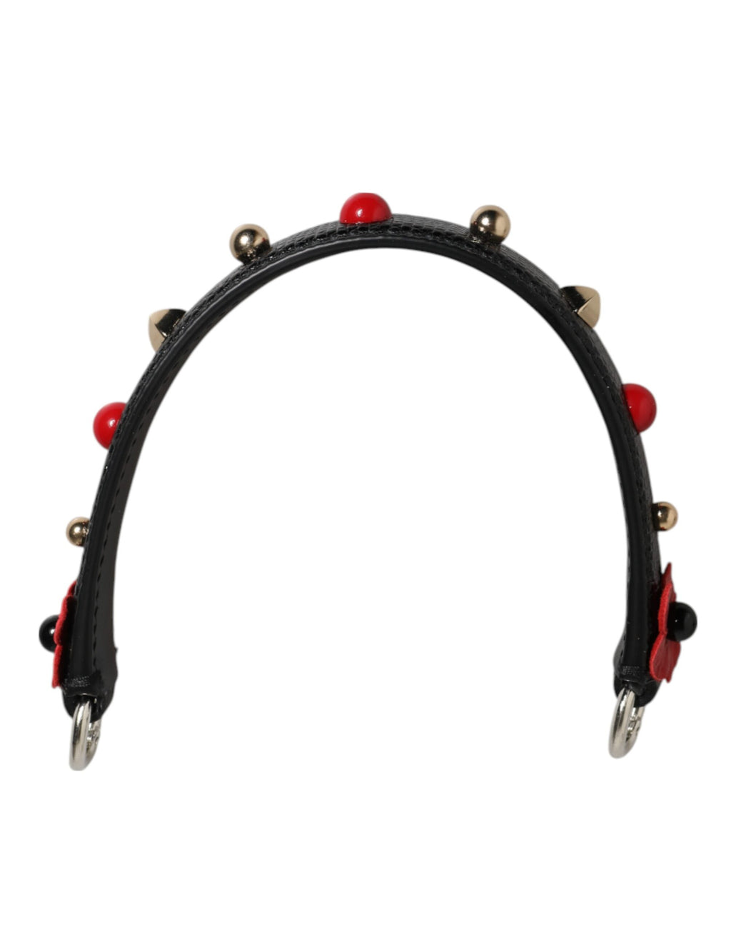 Dolce & Gabbana Schwarze verschönerte Ledertasche mit Henkel Frauen Schulterriemen