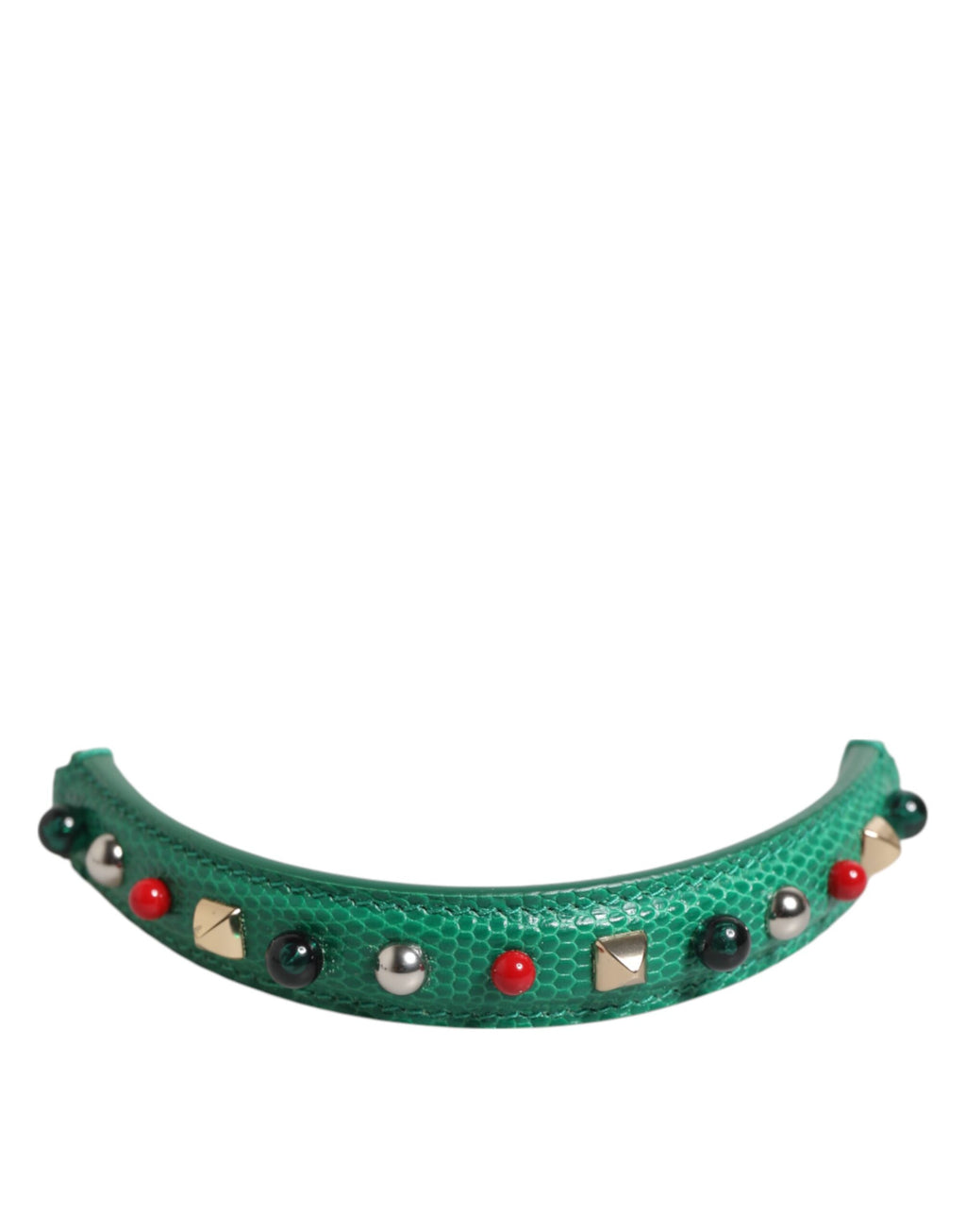 Dolce & Gabbana Groen Versierd Leren Tassenhengsel Dames Schouderriem
