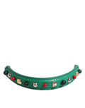 Dolce & Gabbana Groen Versierd Leren Tassenhengsel Dames Schouderriem