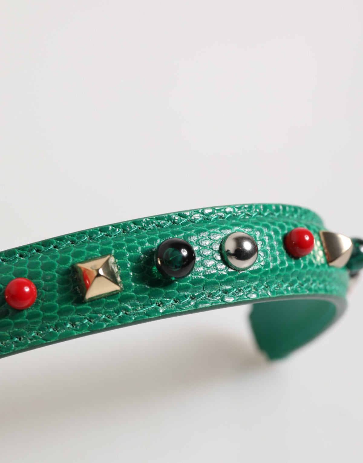 Dolce & Gabbana Groen Versierd Leren Tassenhengsel Dames Schouderriem