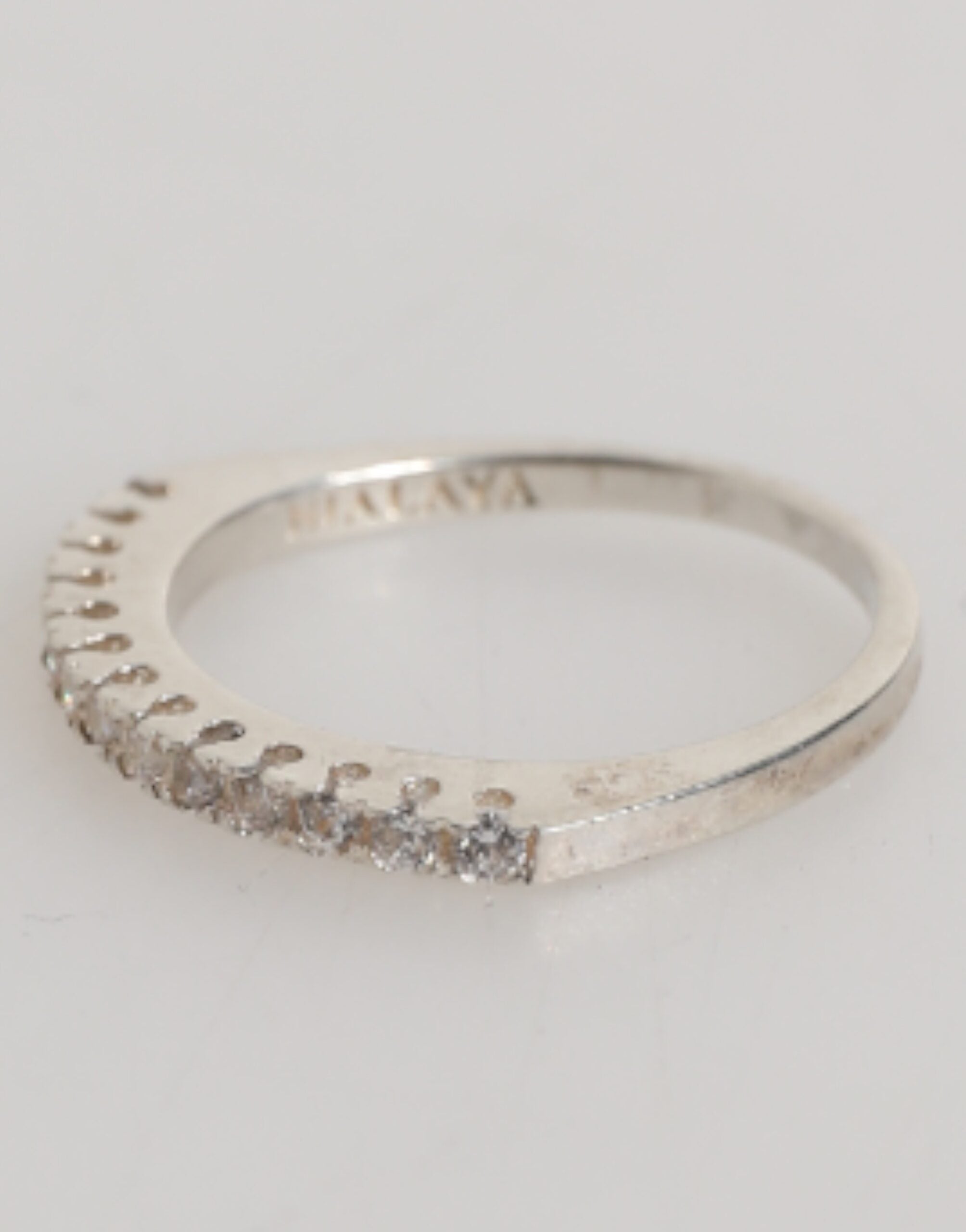 Nialaya Sterling Silber 925 Band Pave CZ Kristall Ewigkeitsring