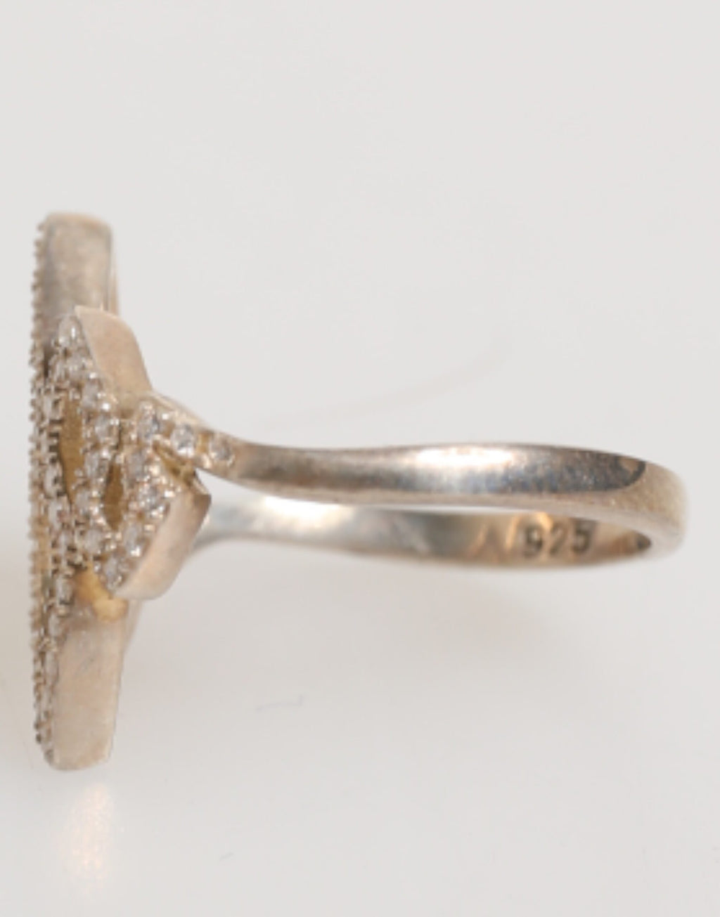 Nialaya Geometrischer Diamant Form Pave CZ Kristallschmuck Ring