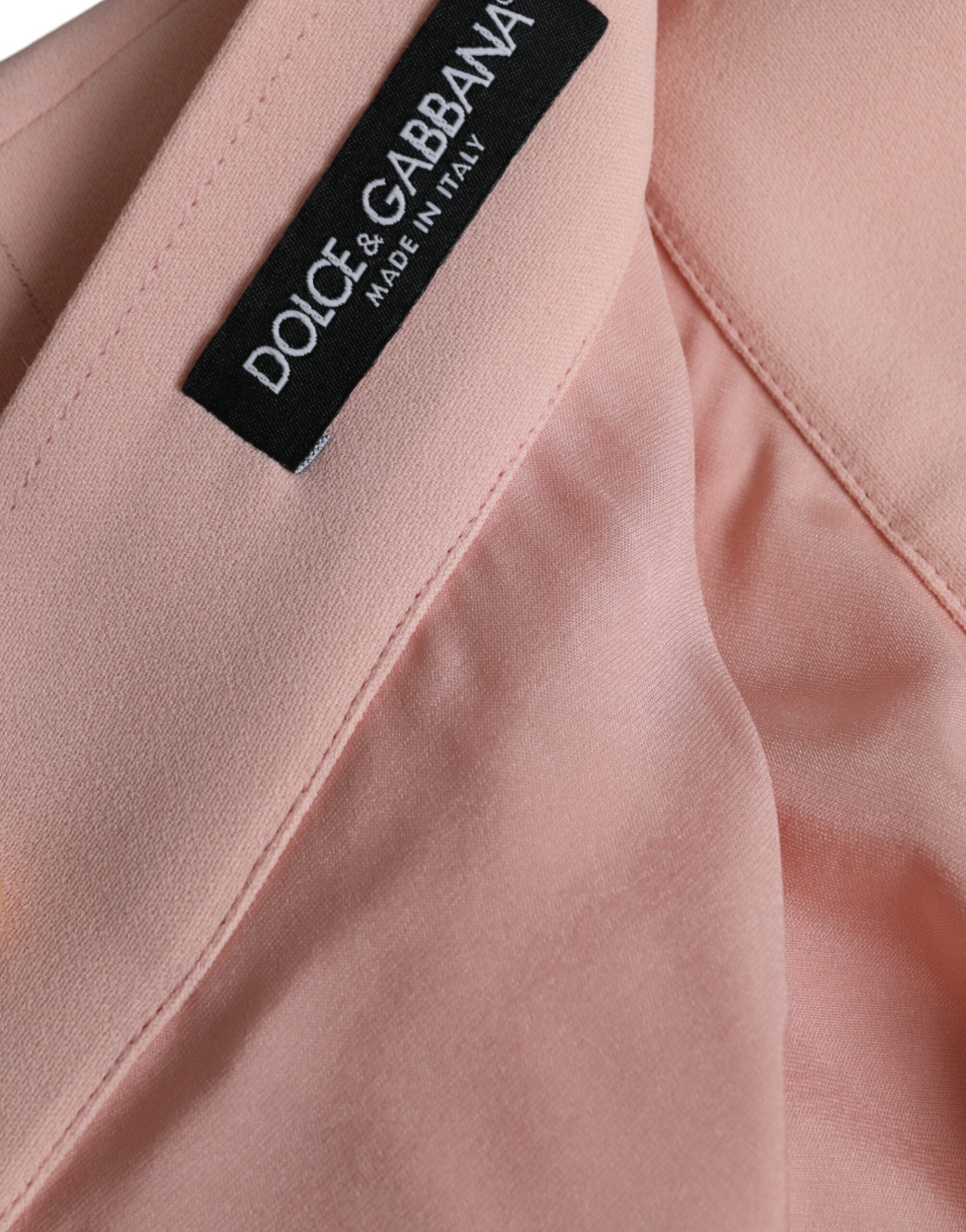 Dolce & Gabbana Leichter puderroter Viskose-Faltenrock