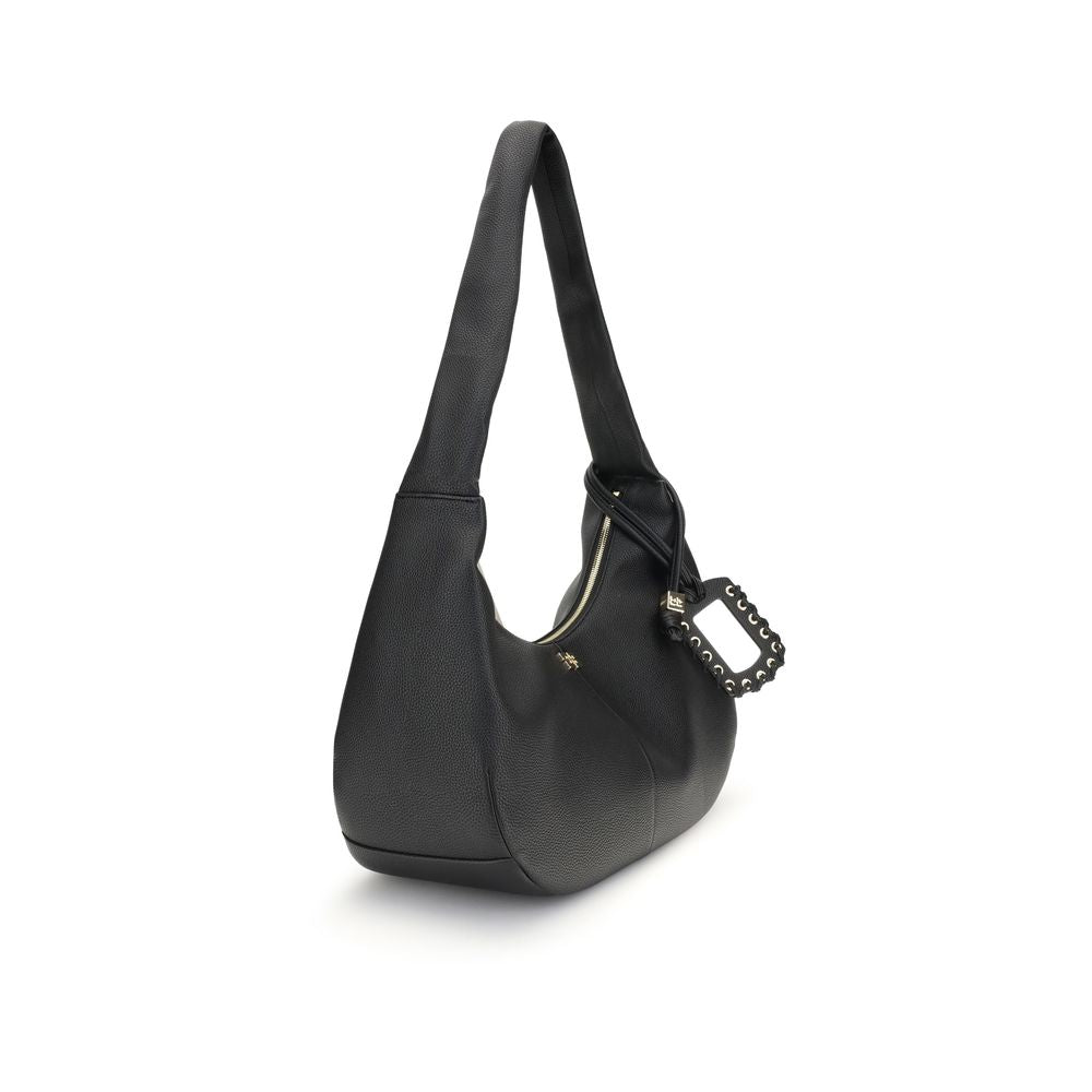 Ganni Schultertasche aus recyceltem Polyester in Schwarz