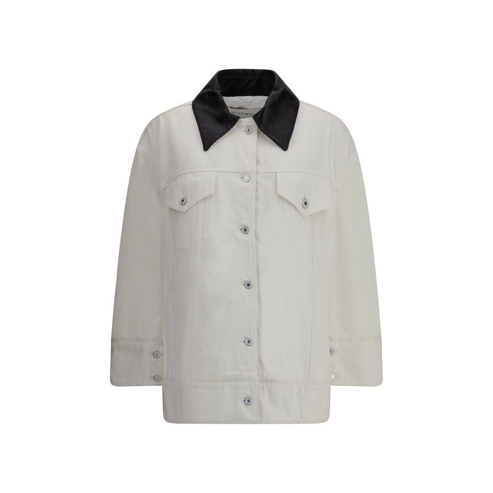 Givenchy DENIM-PARKA MIT LEDERKRAGEN