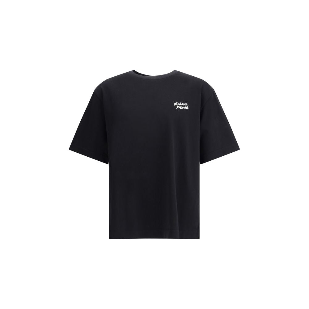 Maison Kitsuné Schwarzes Baumwoll-T-Shirt