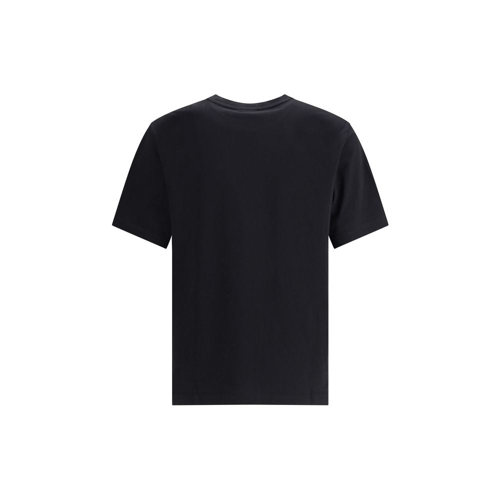 Maison Kitsuné Schwarzes Baumwoll-T-Shirt