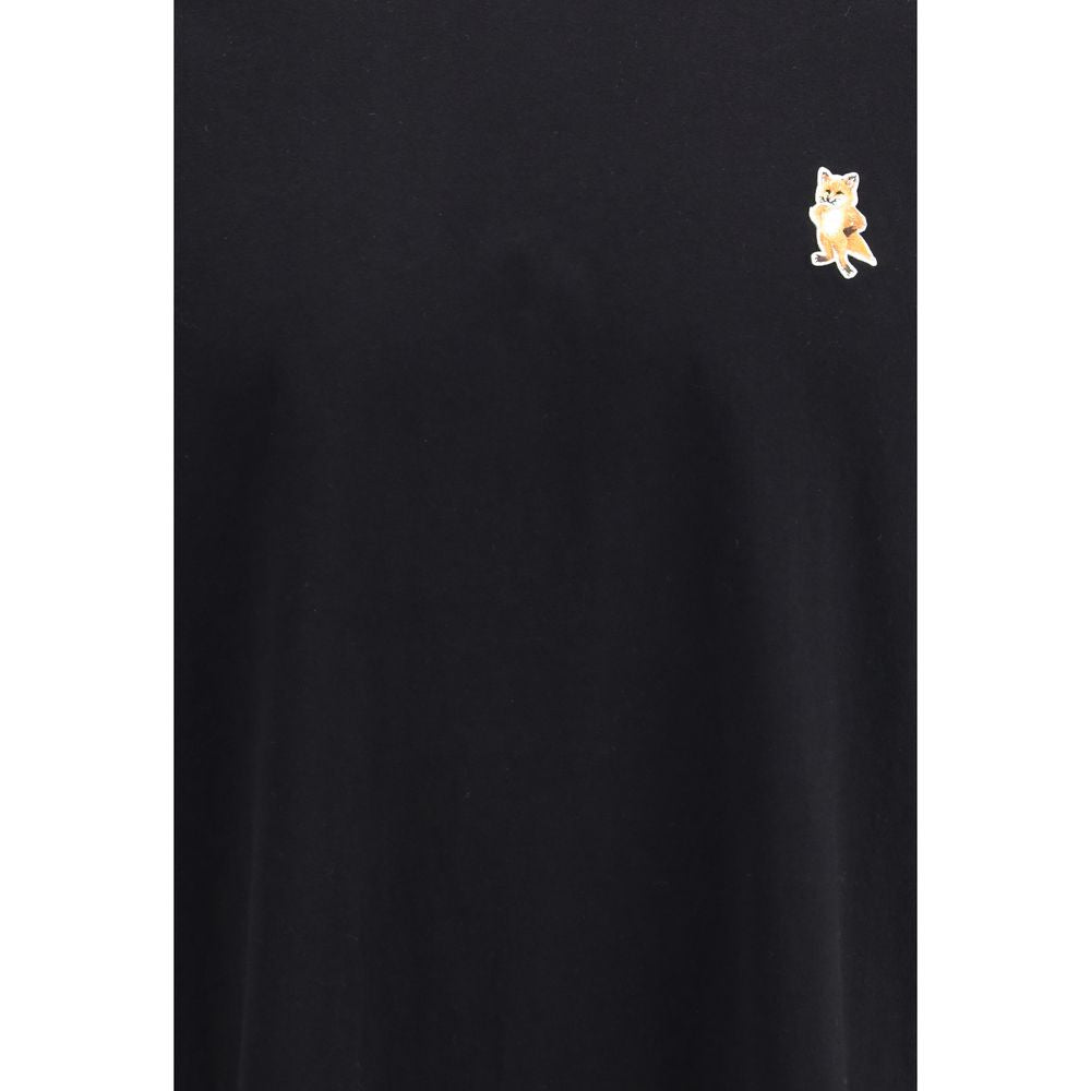 Maison Kitsuné Schwarzes Baumwoll-T-Shirt