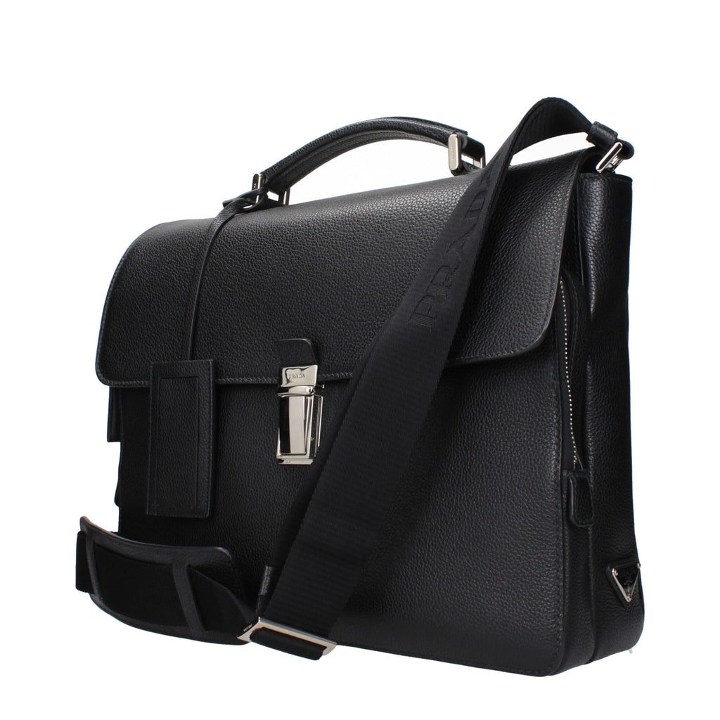 Prada Schwarze Business- und Laptop-Taschen aus Leder