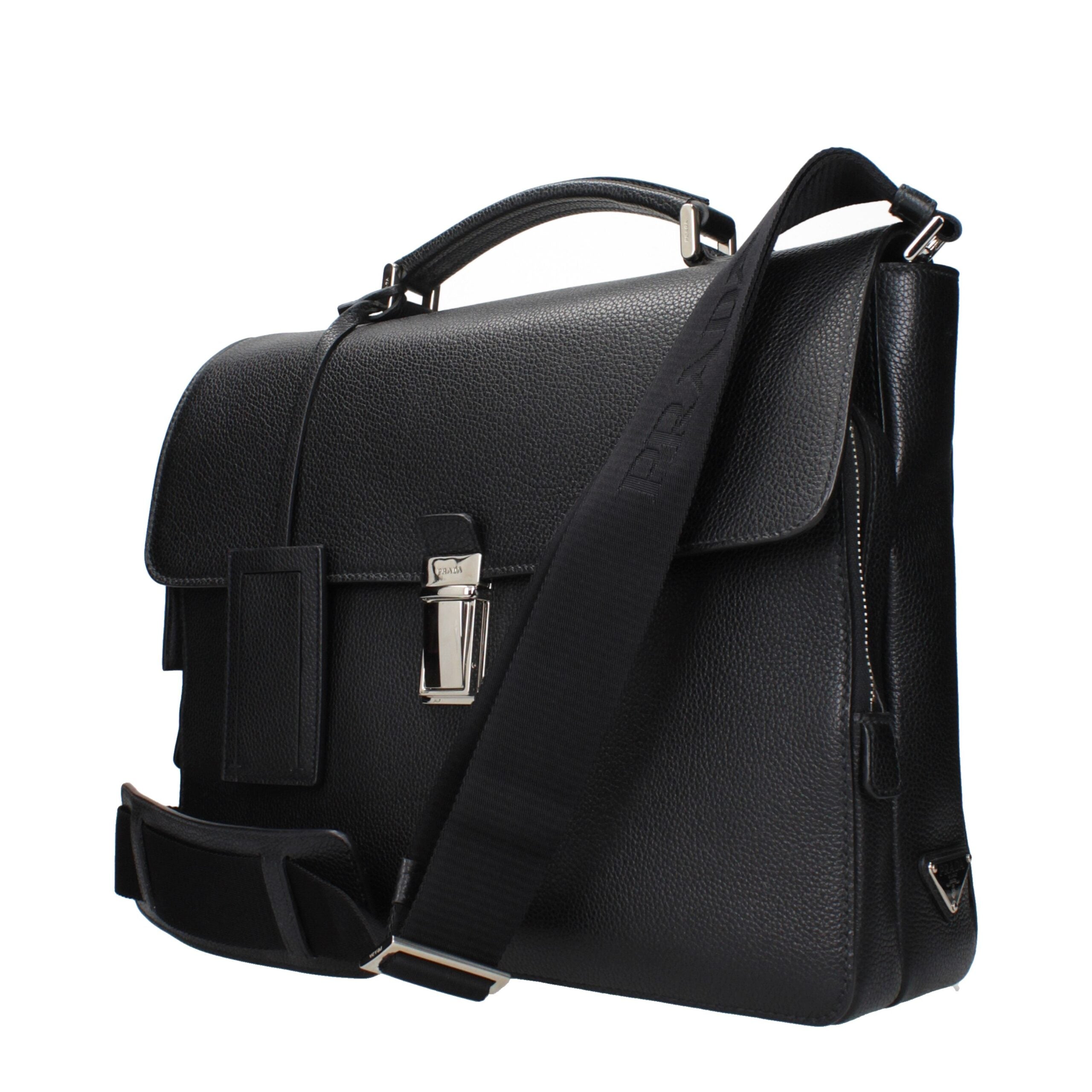 Prada Schwarze Business- und Laptop-Taschen aus Leder