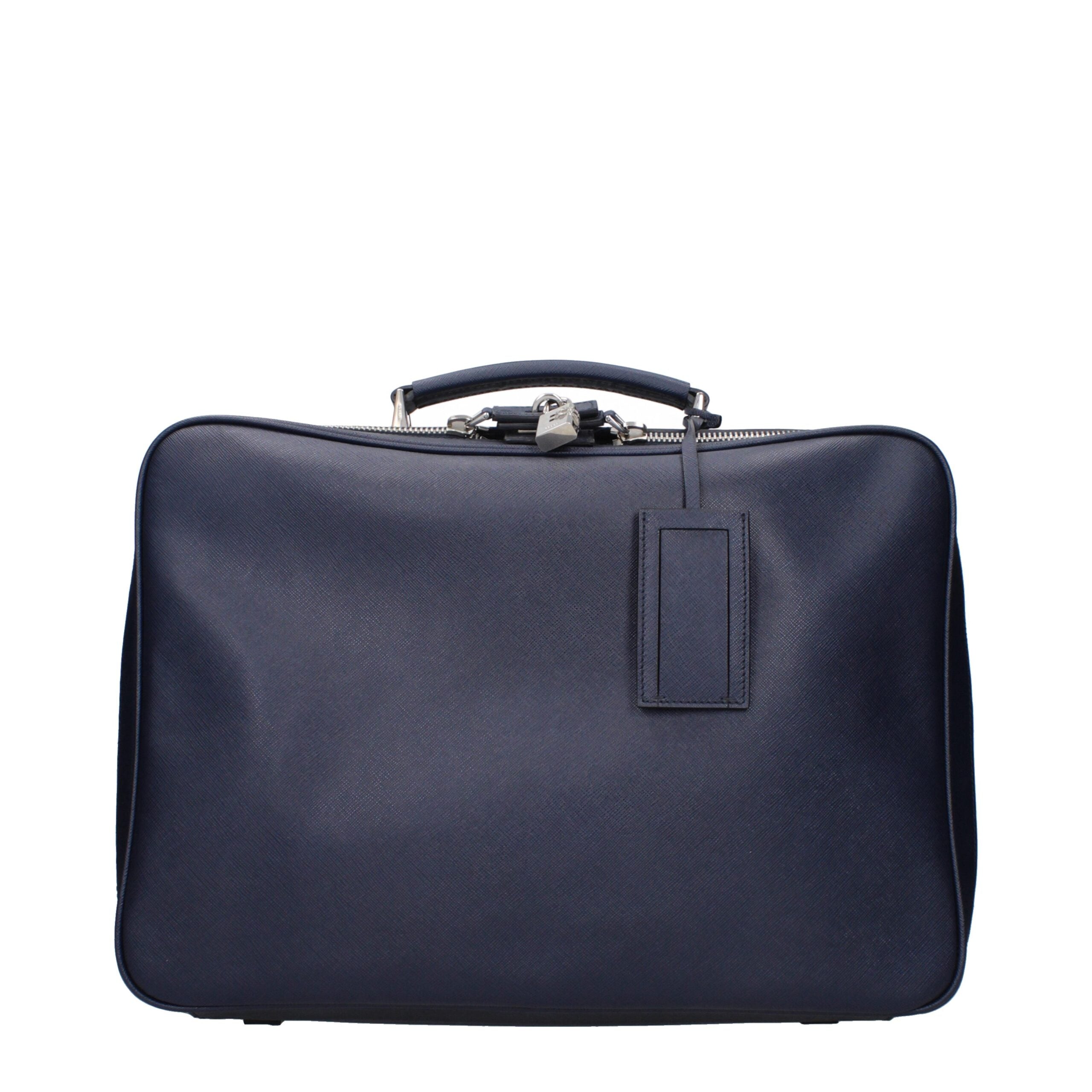 Prada Blaues Leder Reisegepäck und Reisen