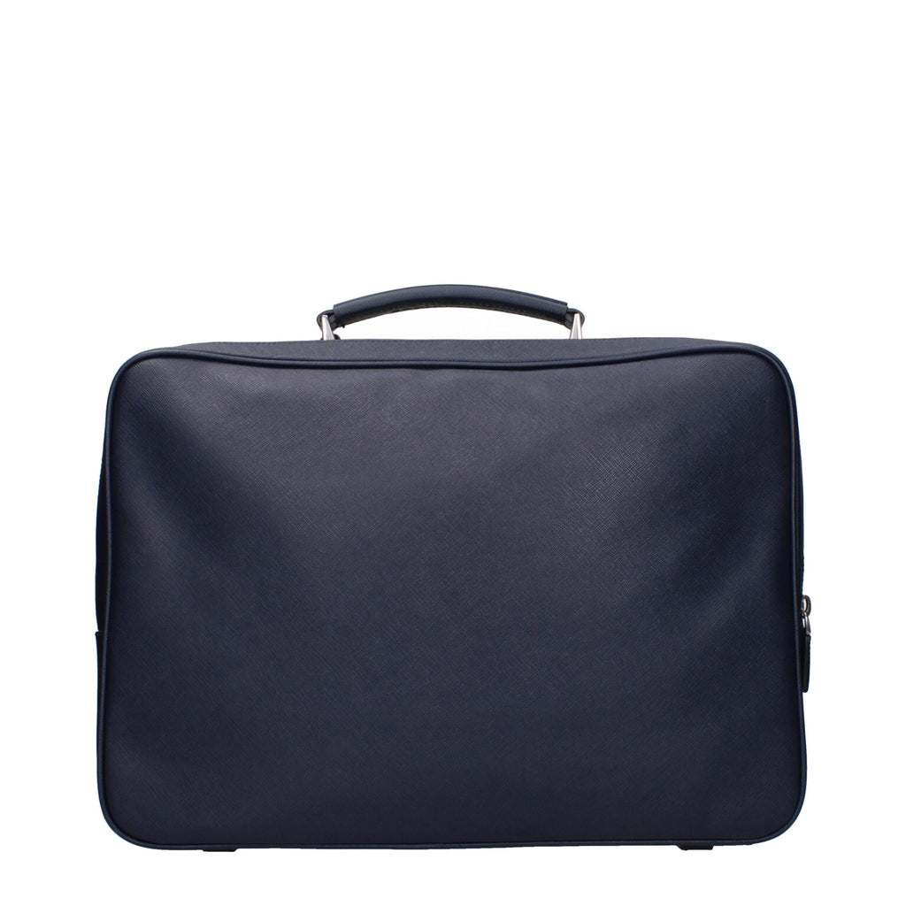 Prada Blaues Leder Reisegepäck und Reisen
